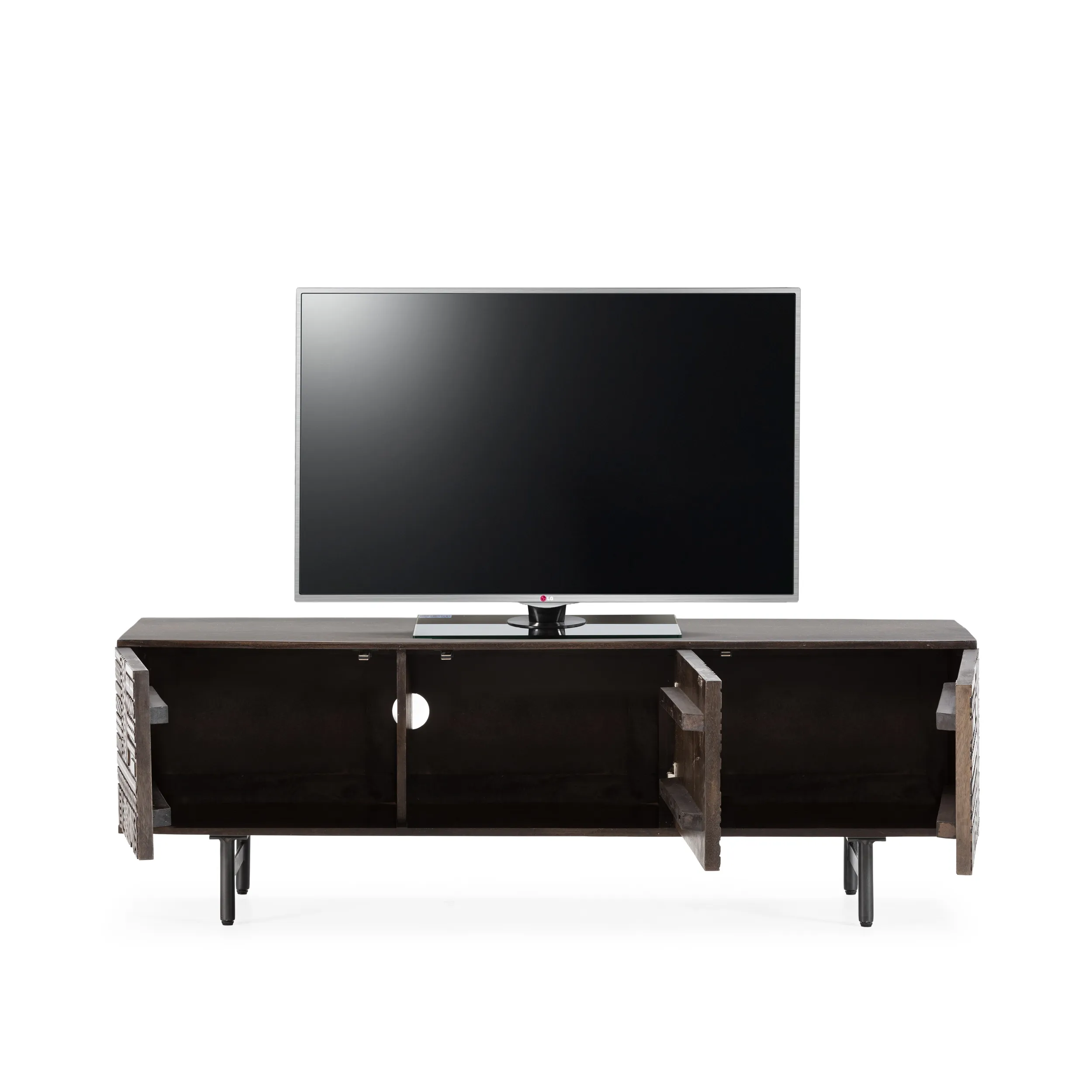 MUEBLE TV KALAI 3P VERDE OLIVA PATA METAL 6_risultato