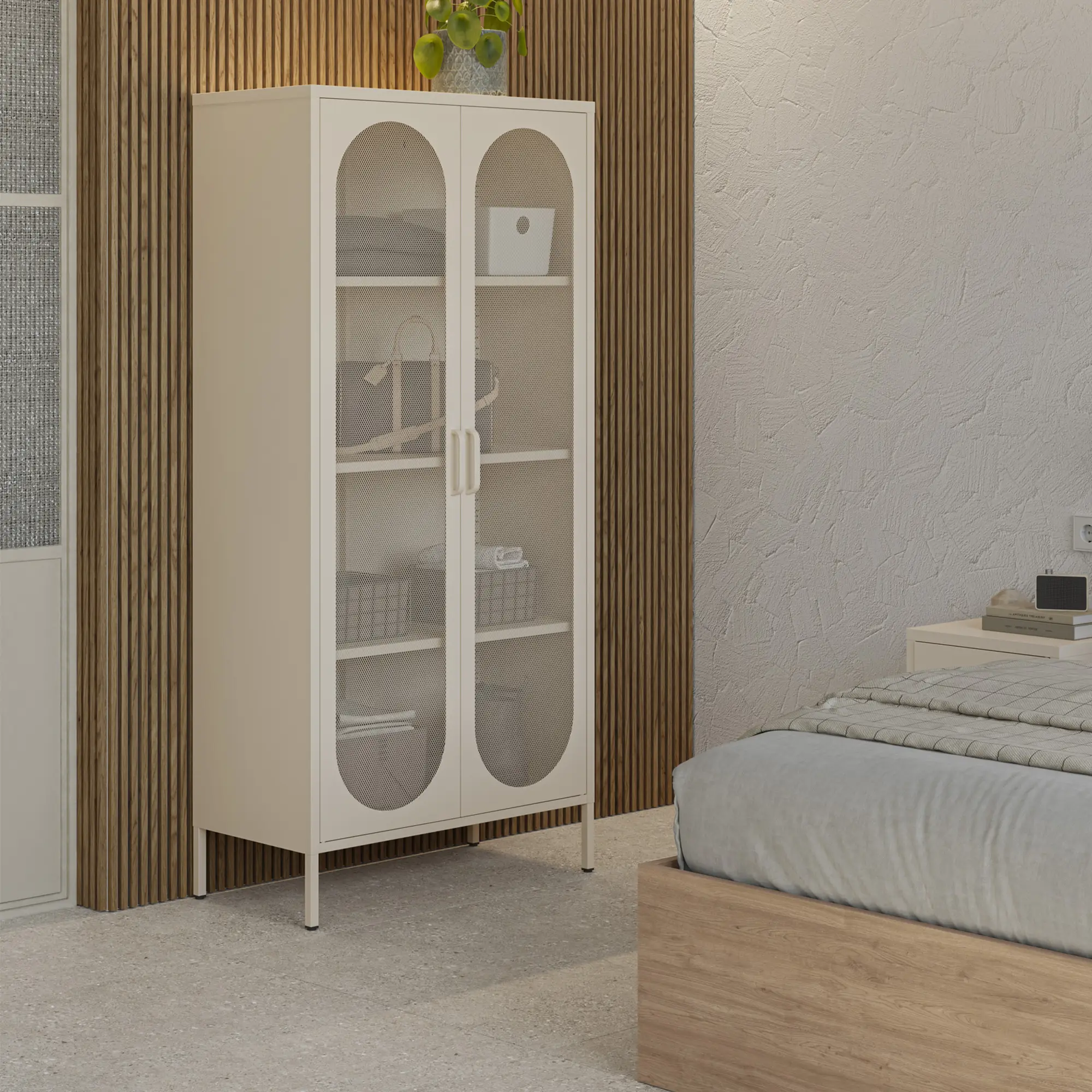 MUEBL.AUX. ALTO DIORA 2P CREMA