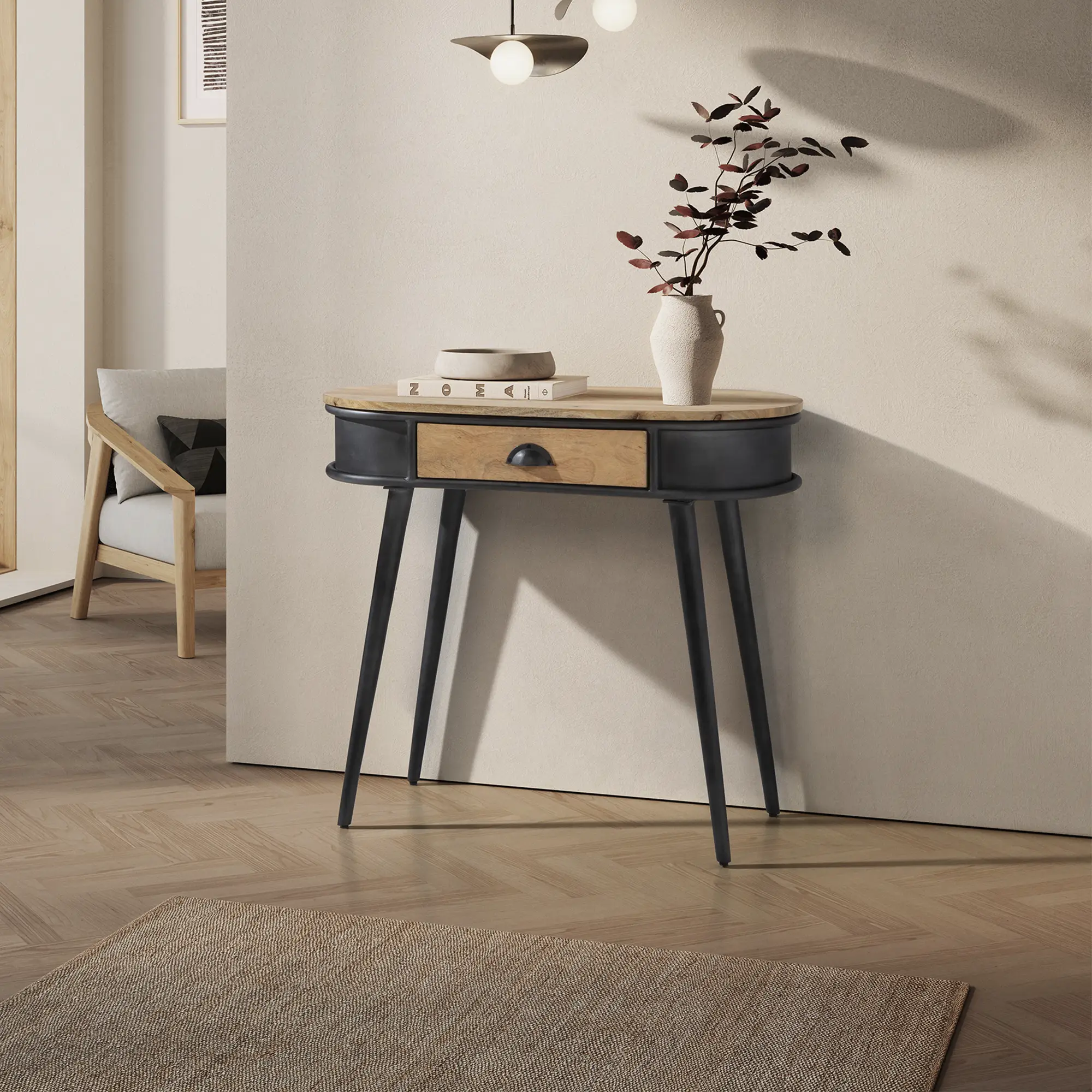 CONSOLA DELHI 1C MADERA MANGO