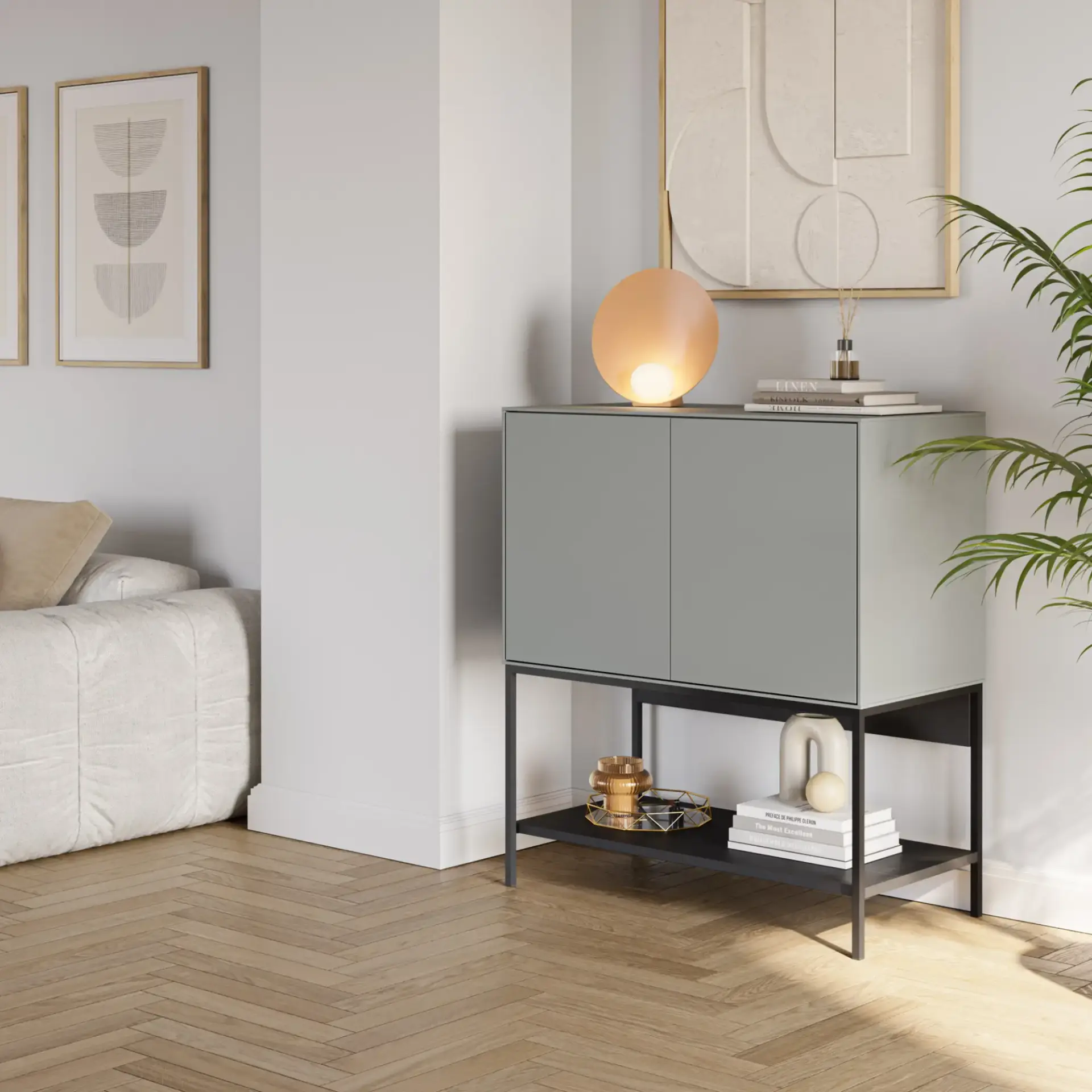MUEBLE AUXILIAR AMIRA VERDE/NEGRO