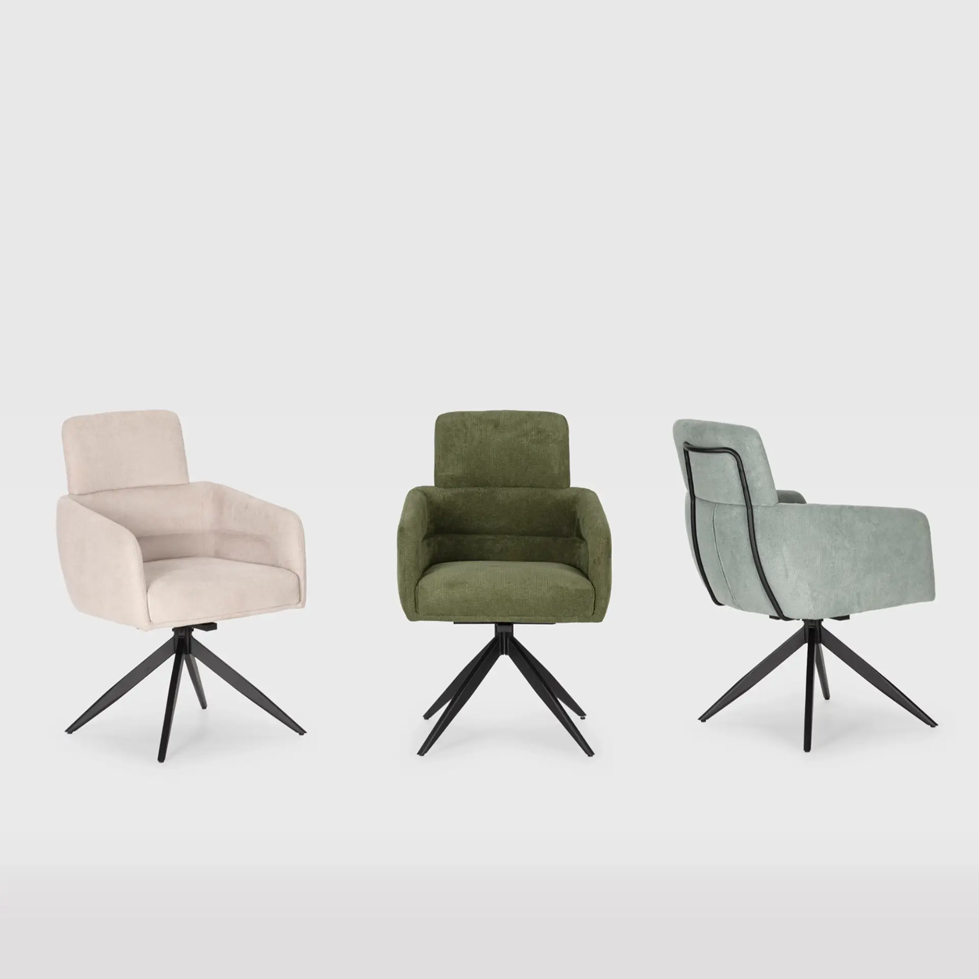 SILLON GIRATORIO AIXA GRIS CLARO/PATA NEGRA