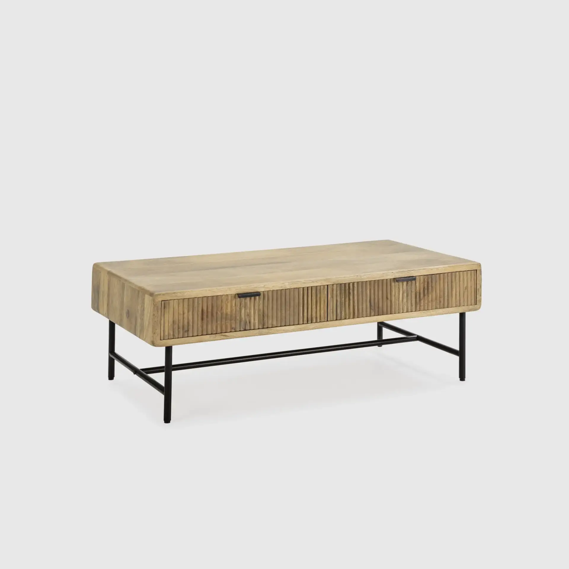 MESA CENTRO MUNDRA 120CM MADERA MANGO PATA METAL