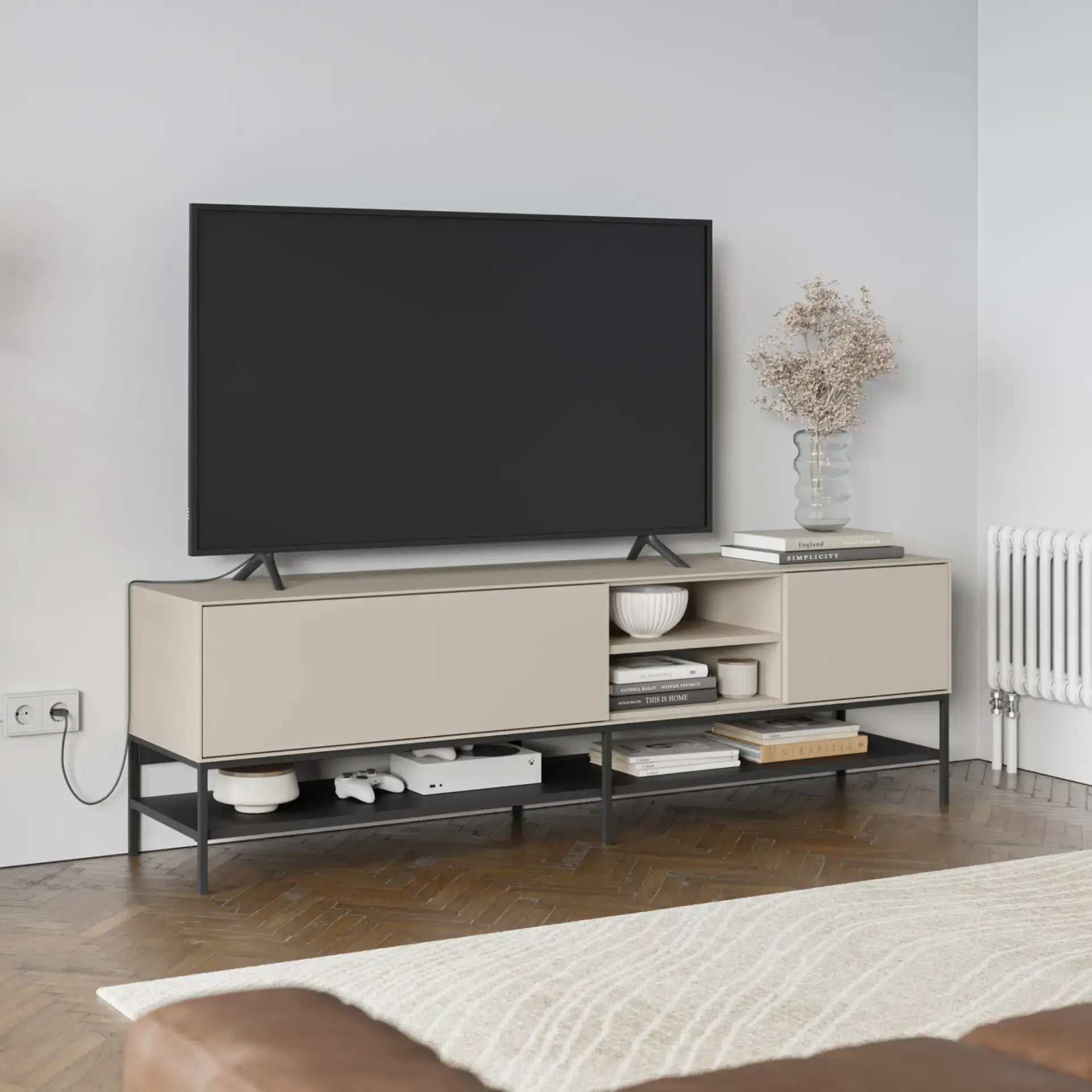 MUEBLE TV AMIRA CREMA/NEGRO