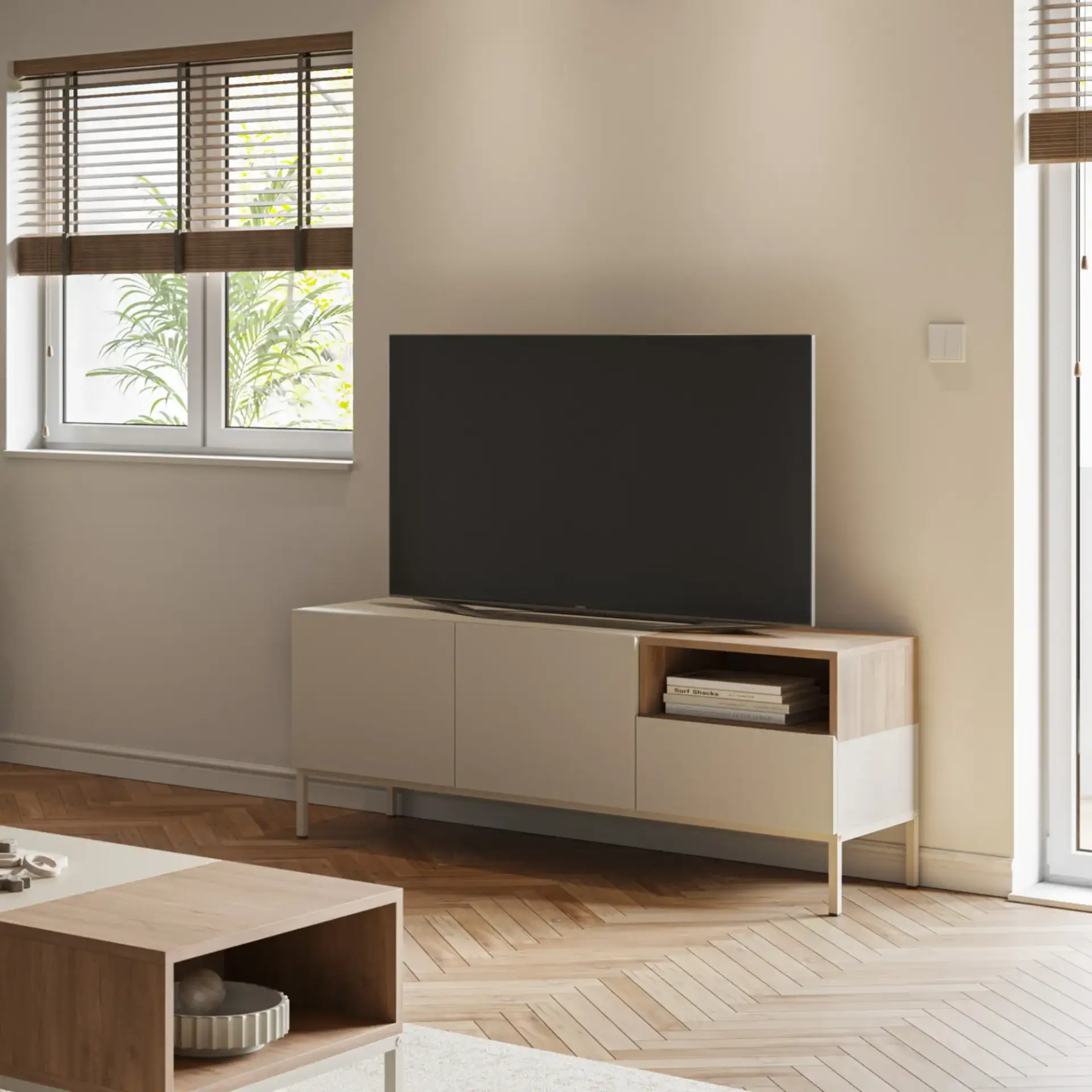MUEBLE TV CAILIN CREMA/SEPET PATA MET