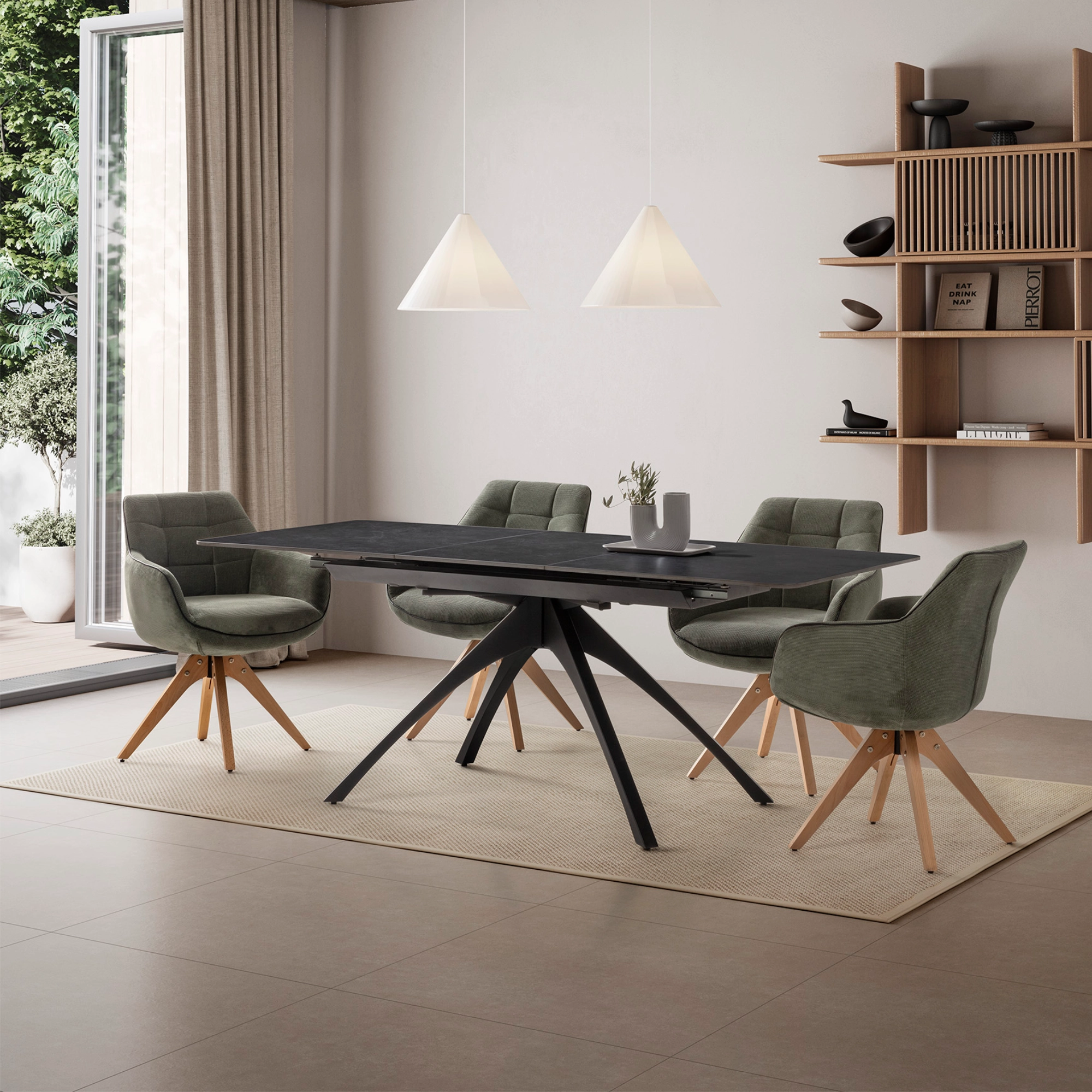 MESA EXTENSIBLE BECA GRIS OSCURO