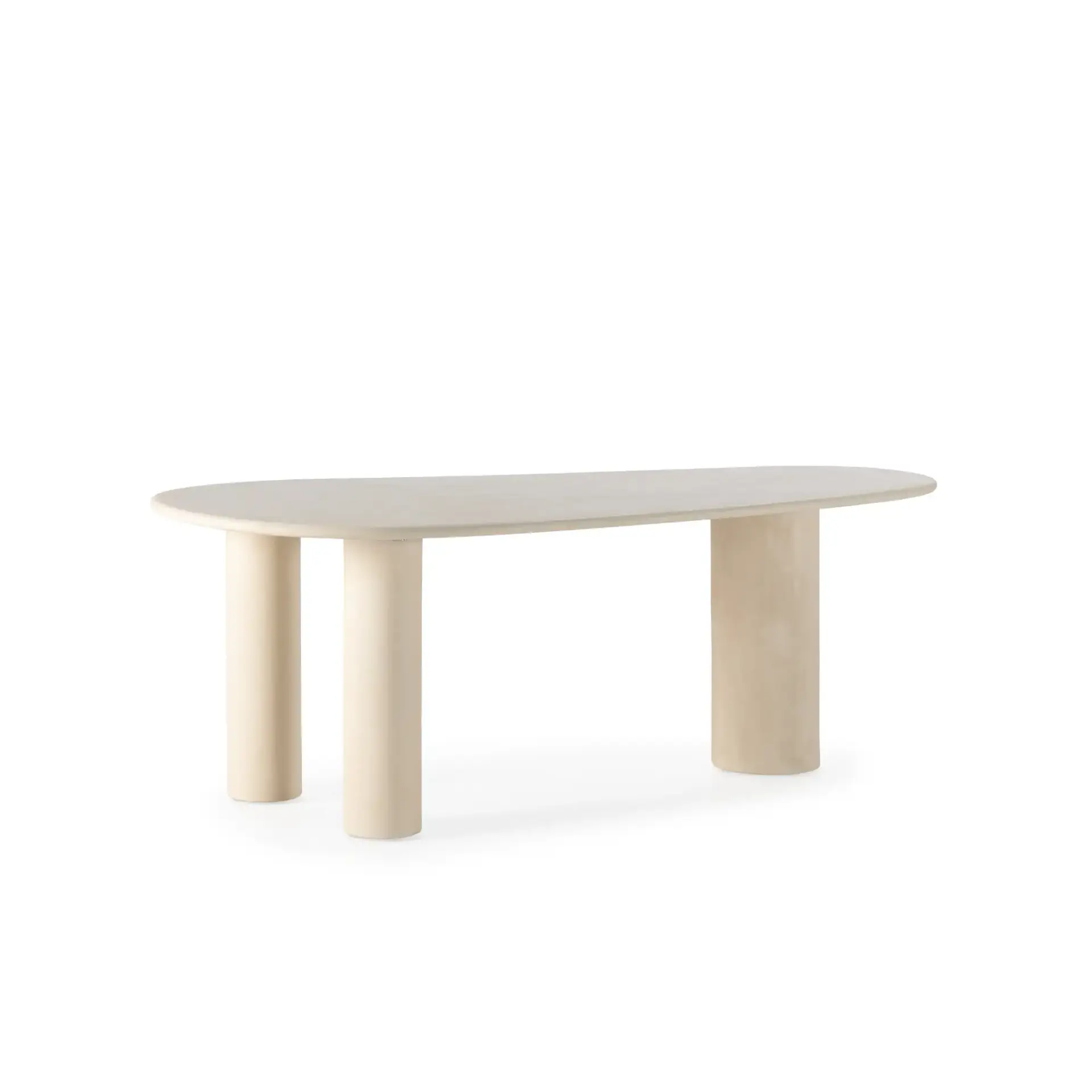 MESA OVAL DAILA 200CM CREMA EF.CEMENTO