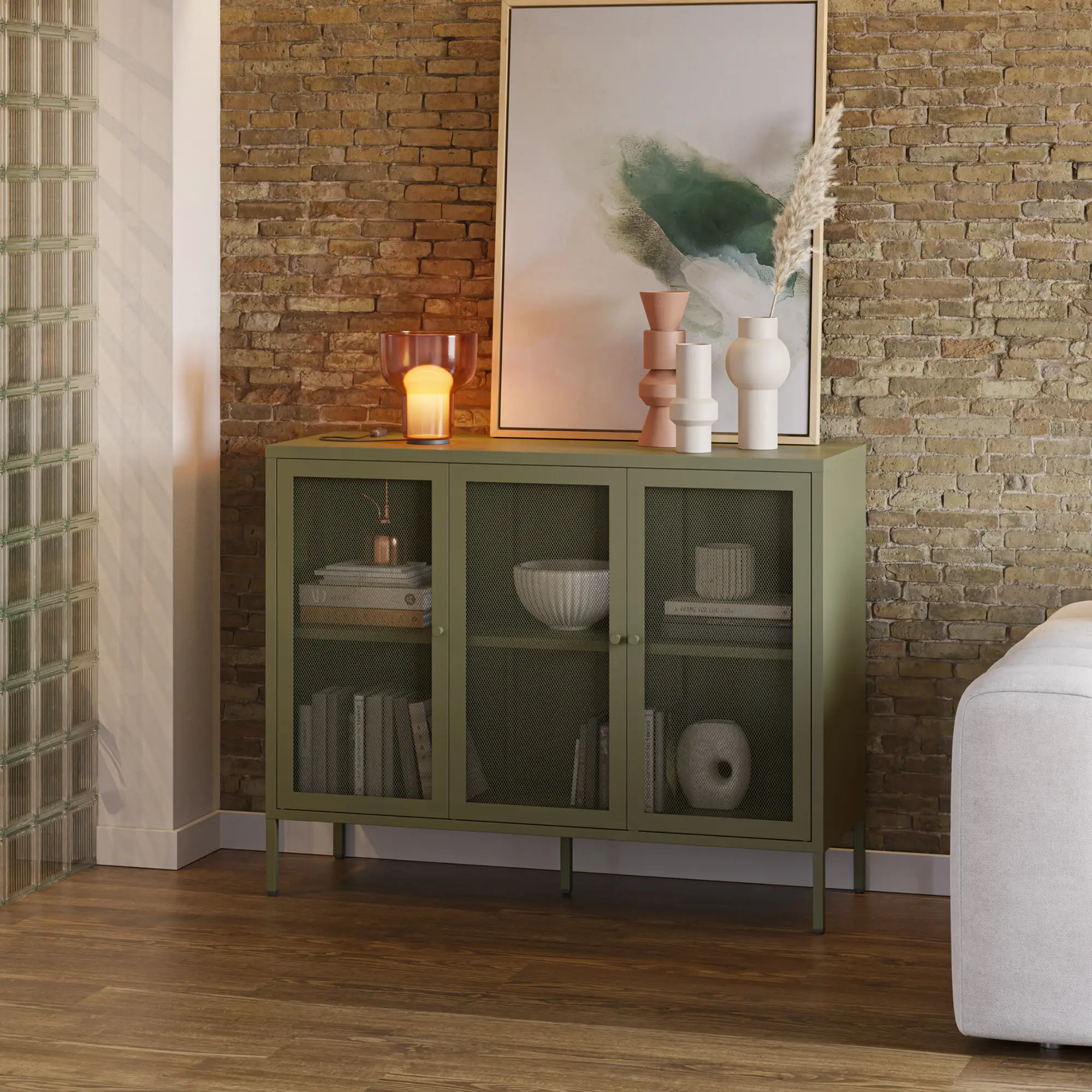 Aparador Fayna VERDE 3 Puertas 120CM