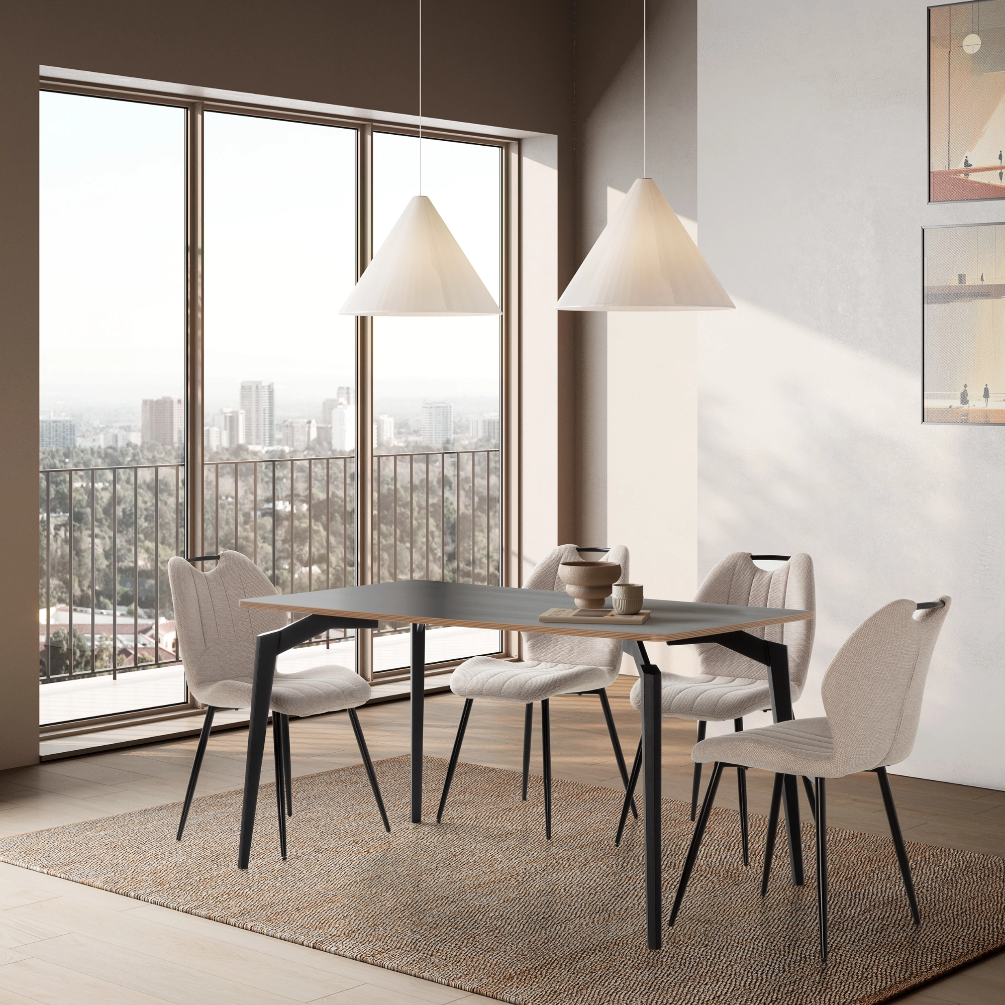 MESA RECTANGULAR DENIA NEGRO