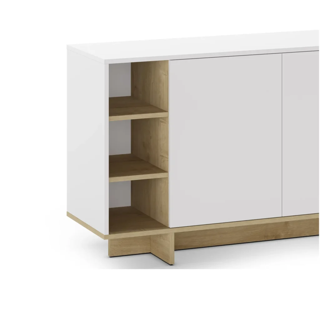 APARADOR CEQUOIA 3P3H 170CM BLANCO:ROBLE 4