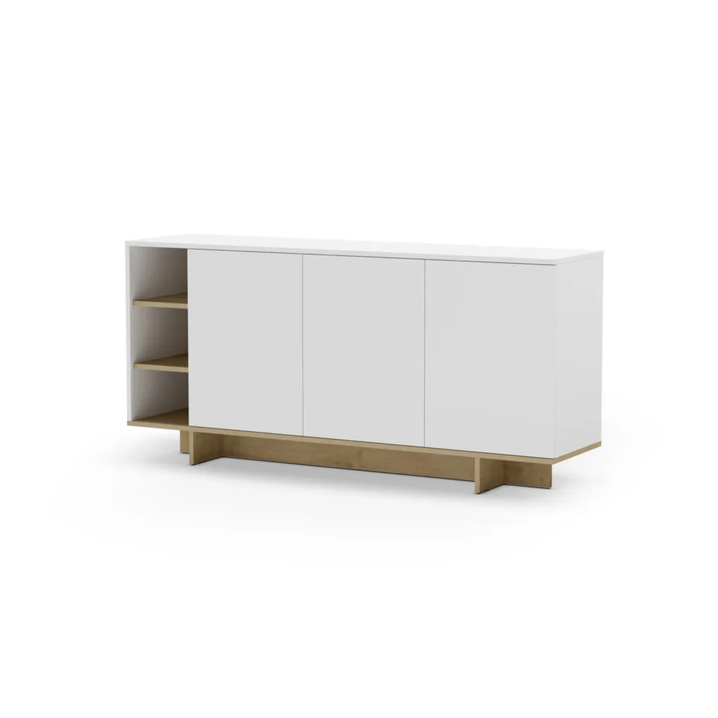 APARADOR CEQUOIA 3P3H 170CM BLANCO:ROBLE 5