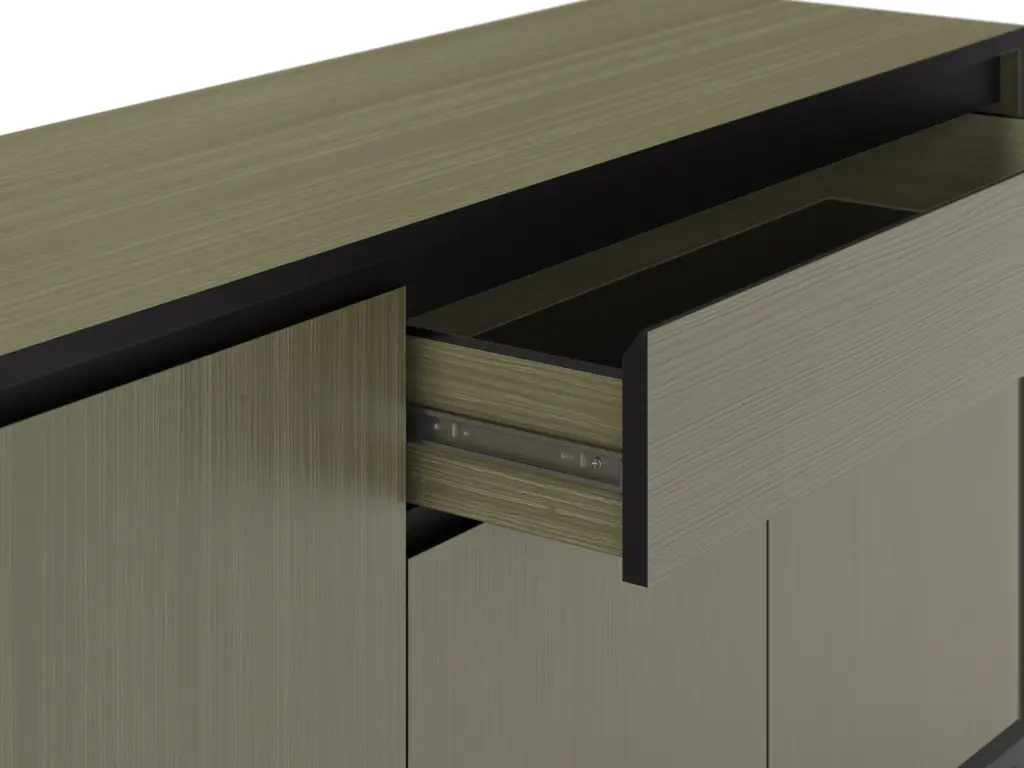 APARADOR LORENZA 4P1C 180CM VERDE-NEGRO PATA METAL 3_risultato