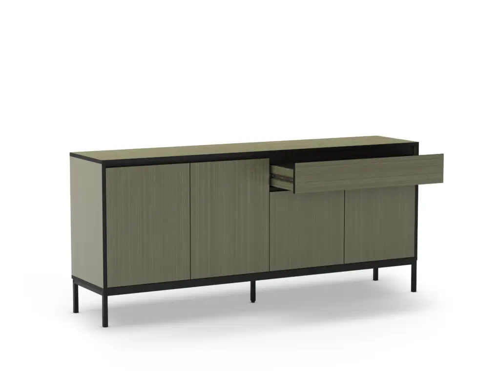 APARADOR LORENZA 4P1C 180CM VERDE-NEGRO PATA METAL _risultato
