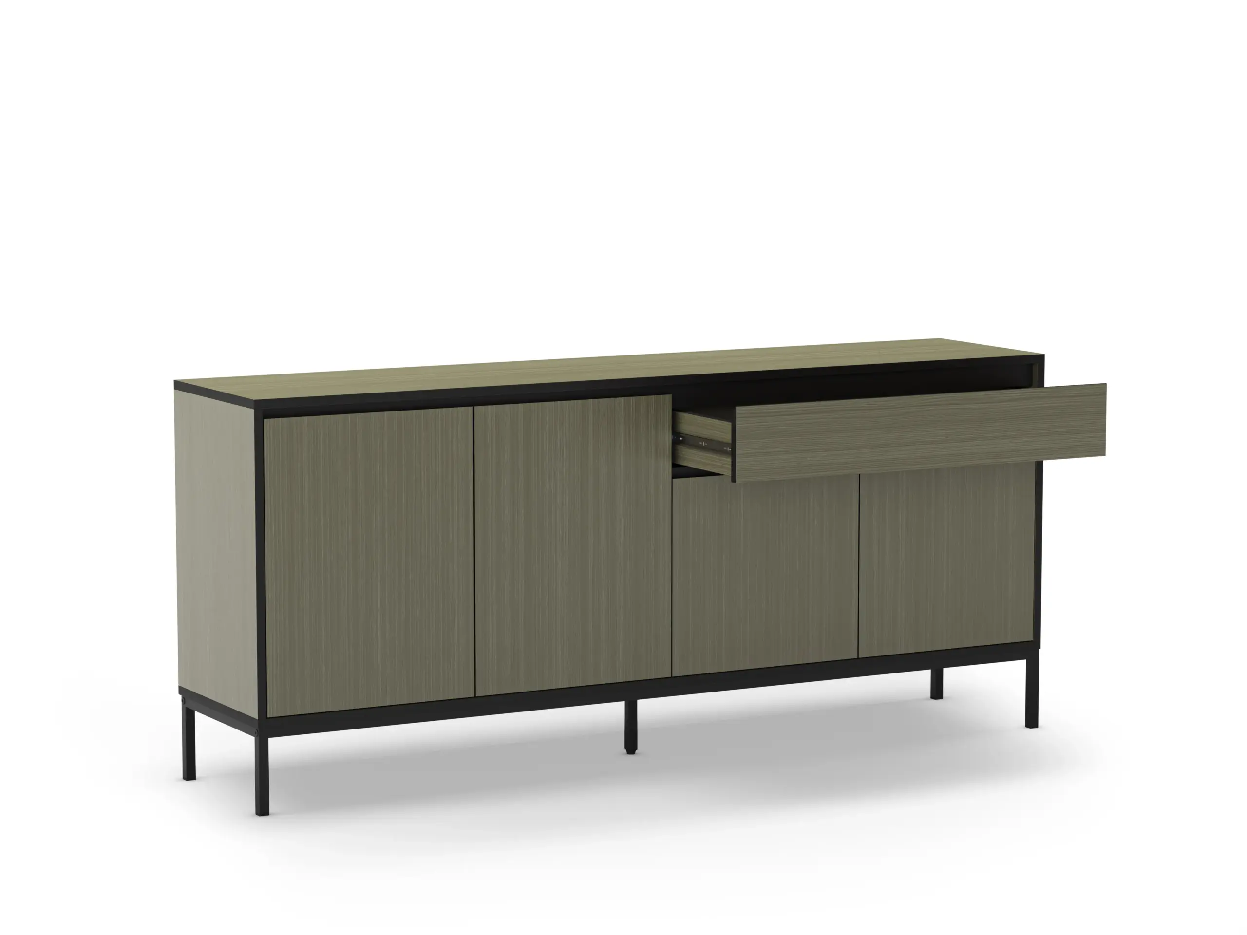 APARADOR LORENZA 4P1C 180CM VERDE-NEGRO PATA METAL _risultato