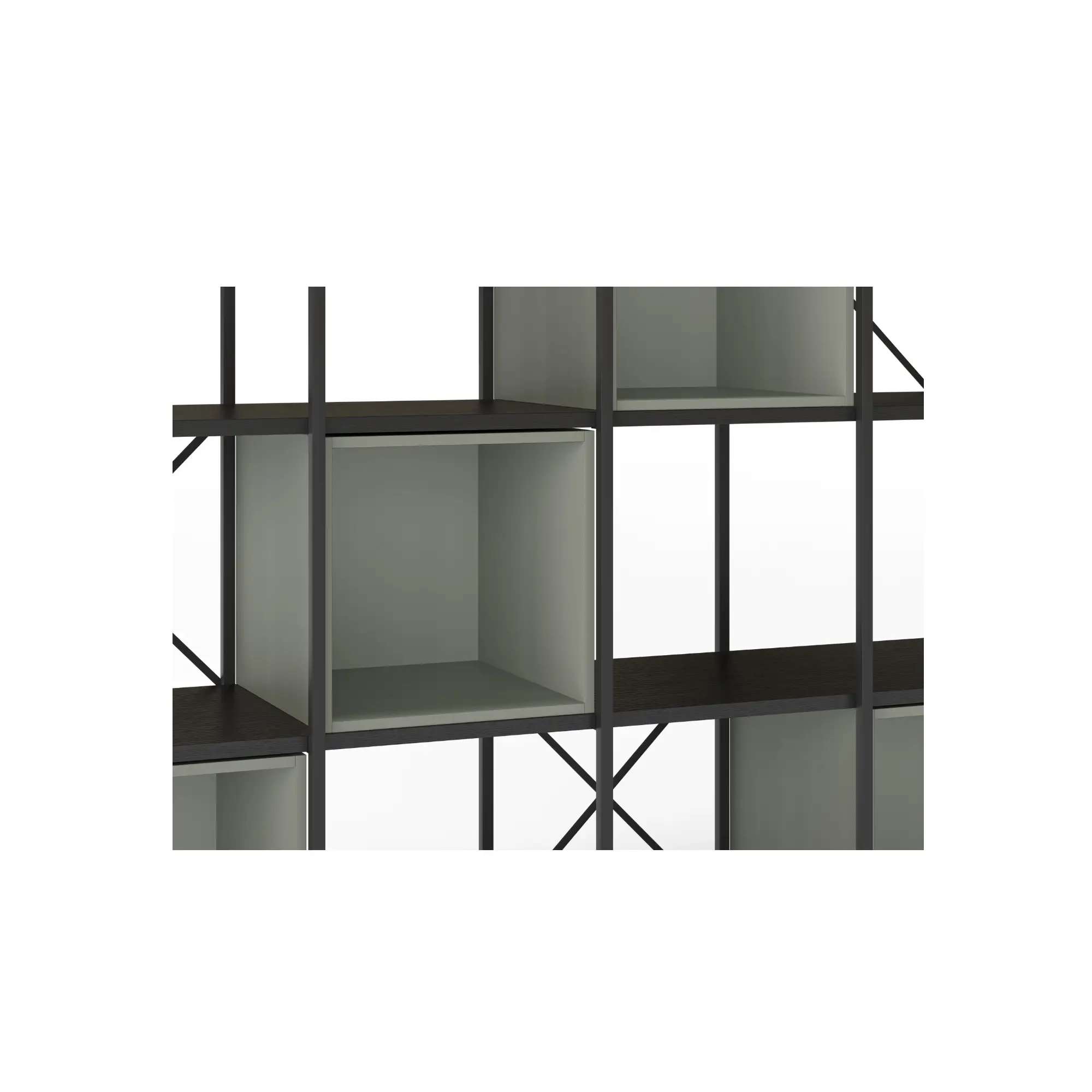 ESTANTERIA ANYA 140CM NEGRO CUBO VERDE 3