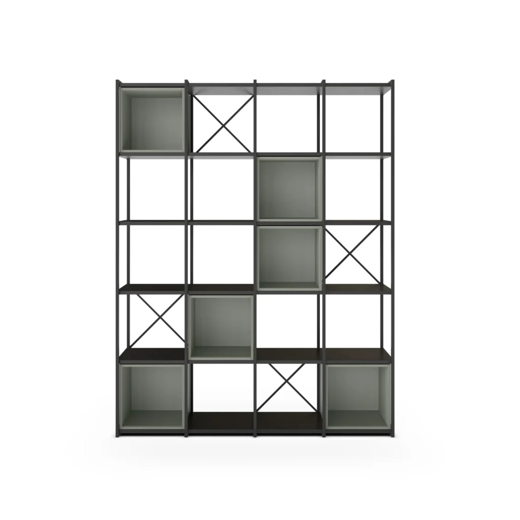ESTANTERIA ANYA 140CM NEGRO CUBO VERDE 5