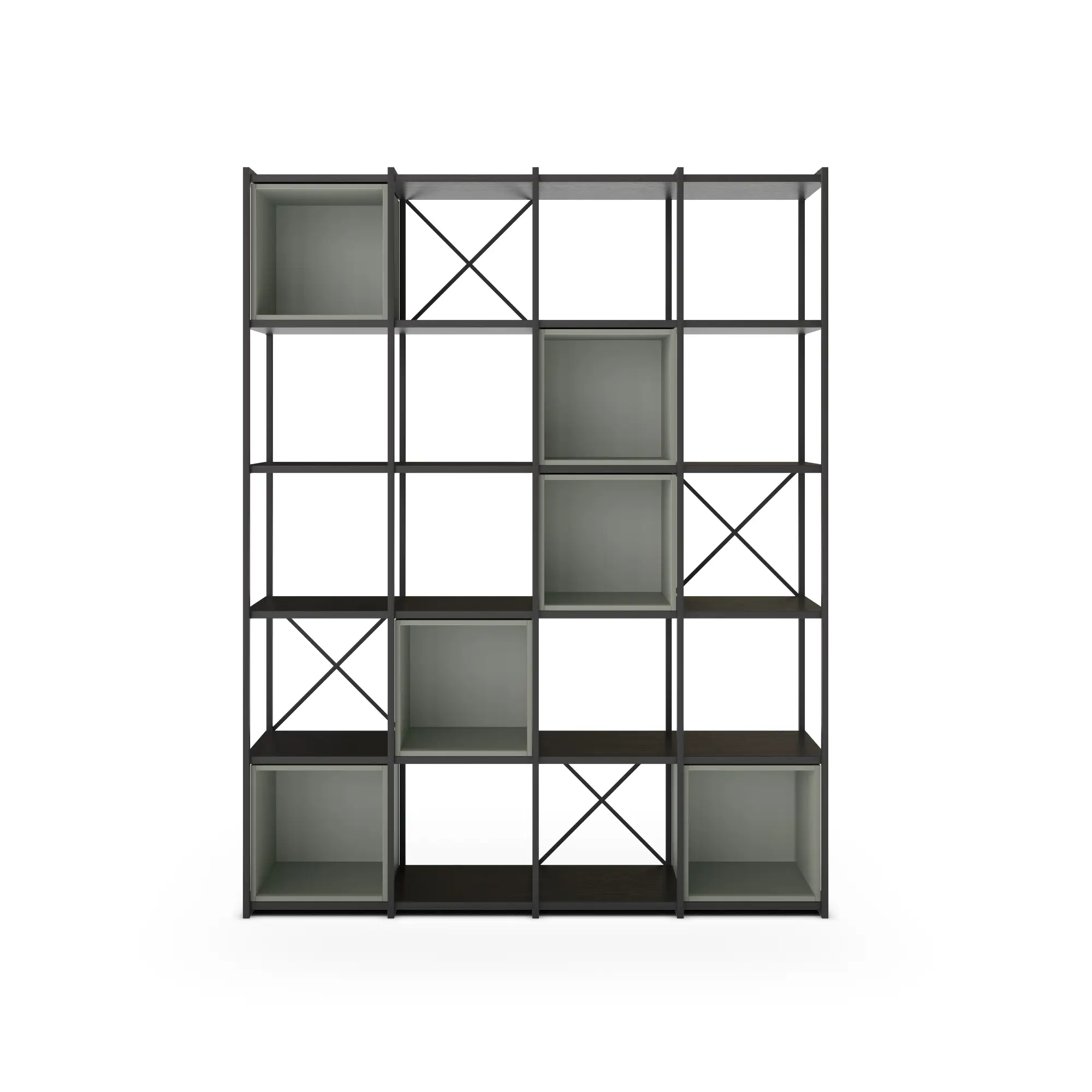 ESTANTERIA ANYA 140CM NEGRO CUBO VERDE 5
