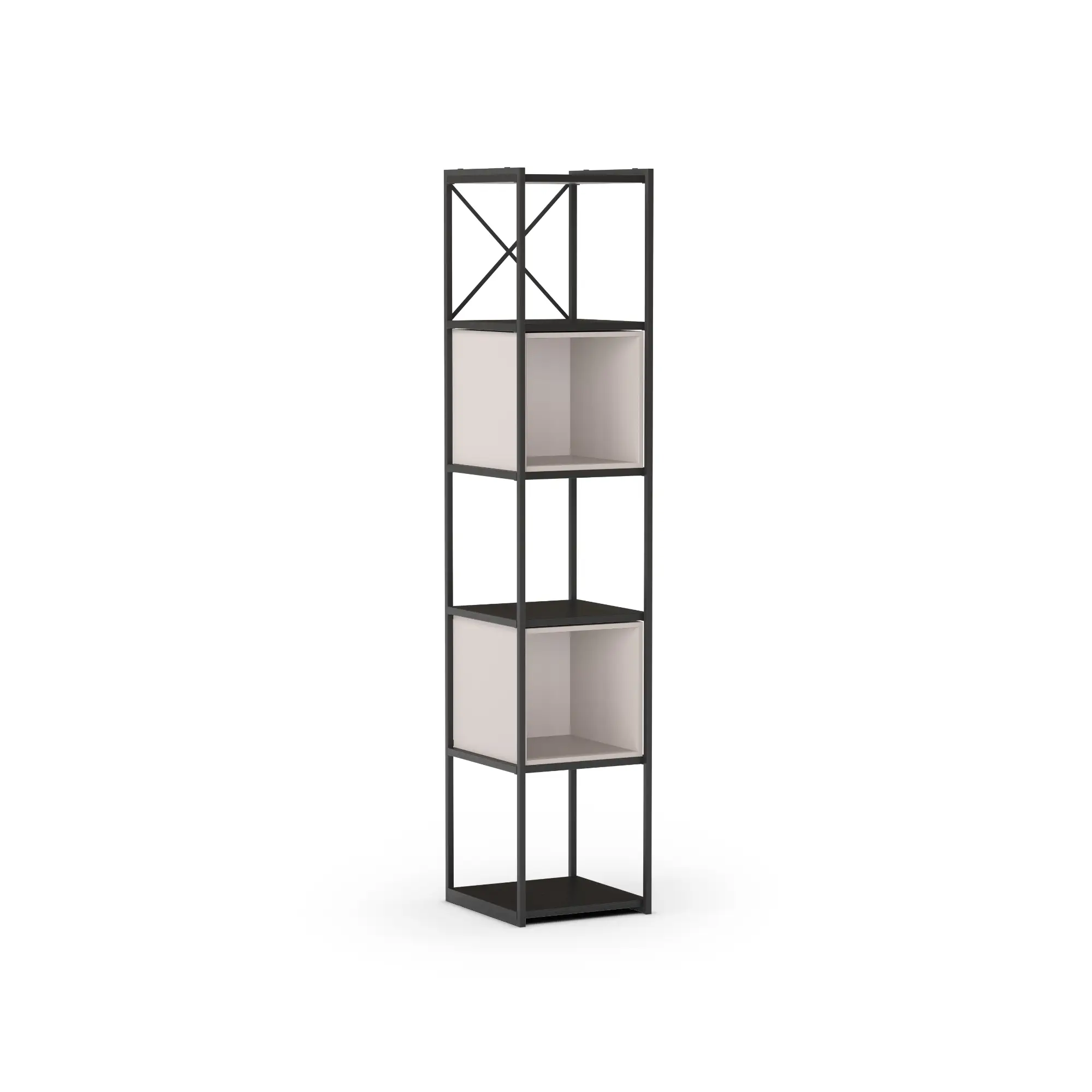 ESTANTERIA ANYA 36CM NEGRO CUBO CREMA 1