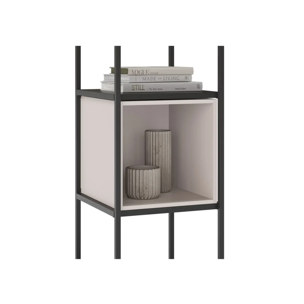 ESTANTERIA ANYA 36CM NEGRO CUBO CREMA 7