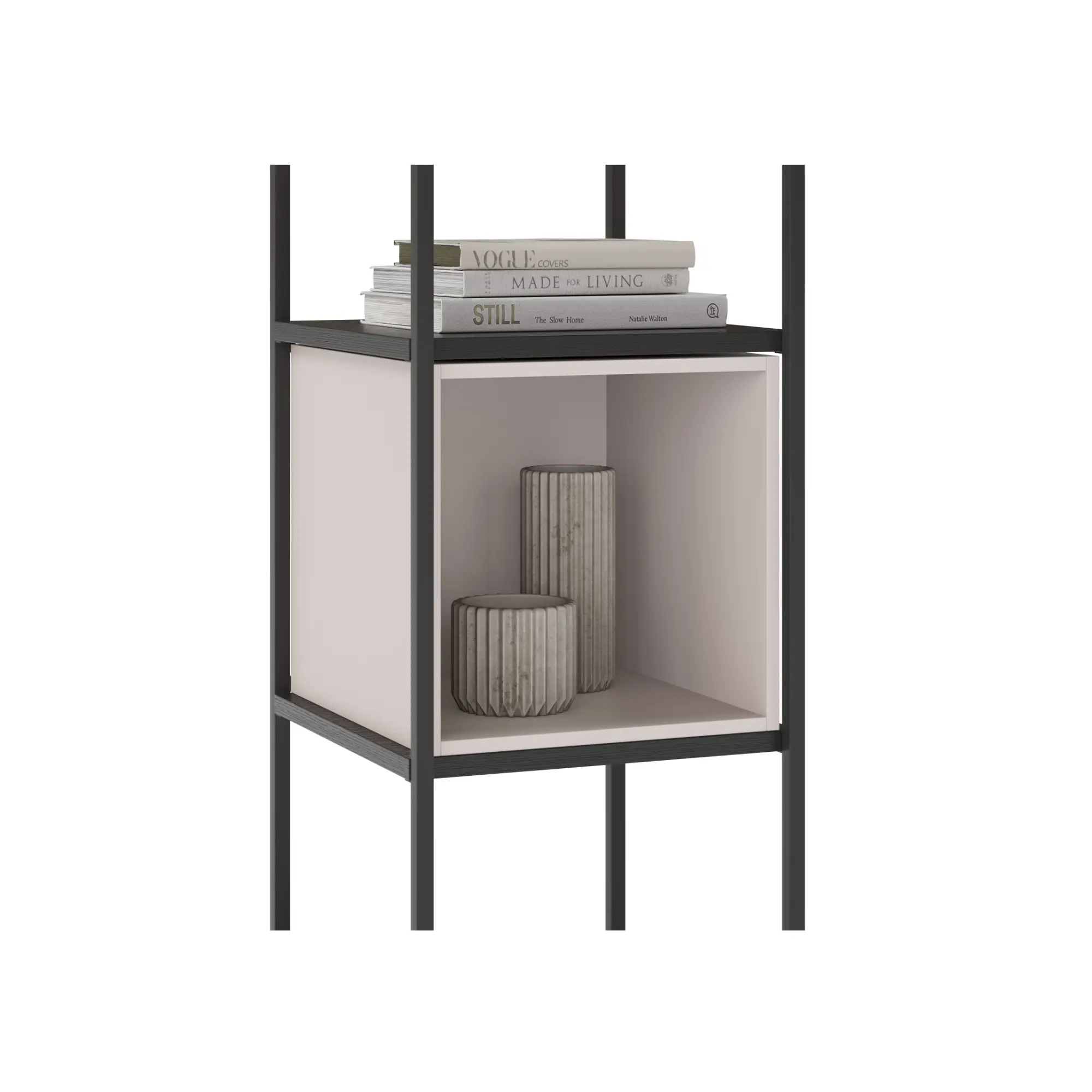 ESTANTERIA ANYA 36CM NEGRO CUBO CREMA 7