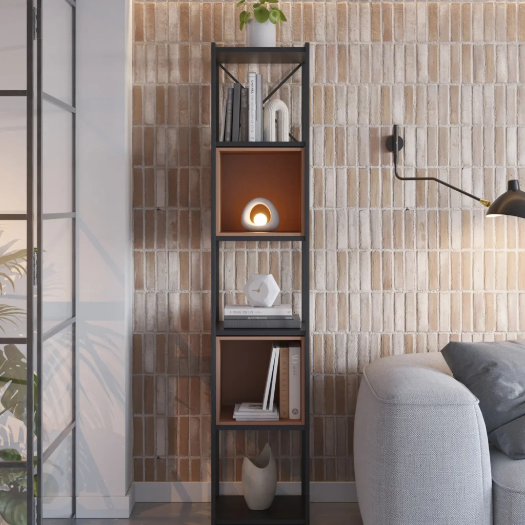ESTANTERIA ANYA 36CM NEGRO CUBO TERRACOTA 2