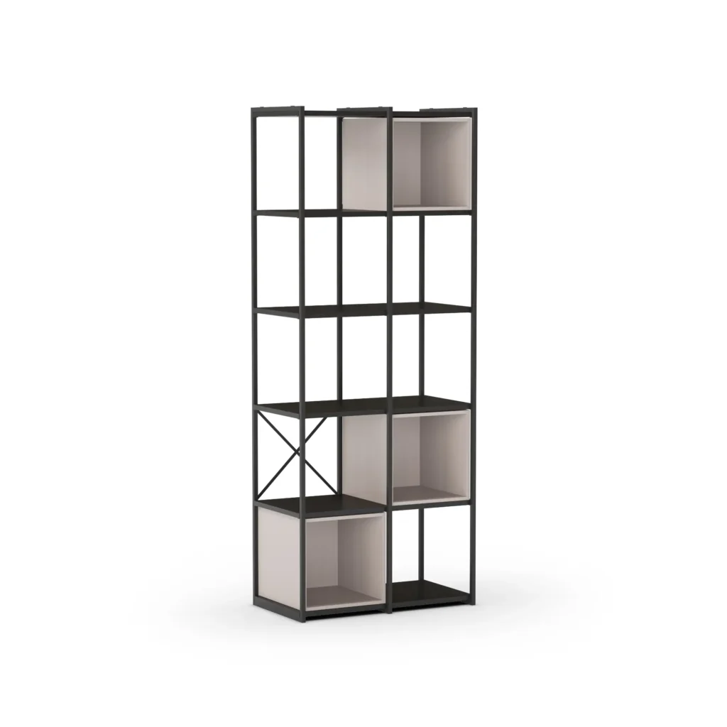 ESTANTERIA ANYA 70CM NEGRO CUBO CREMA 1