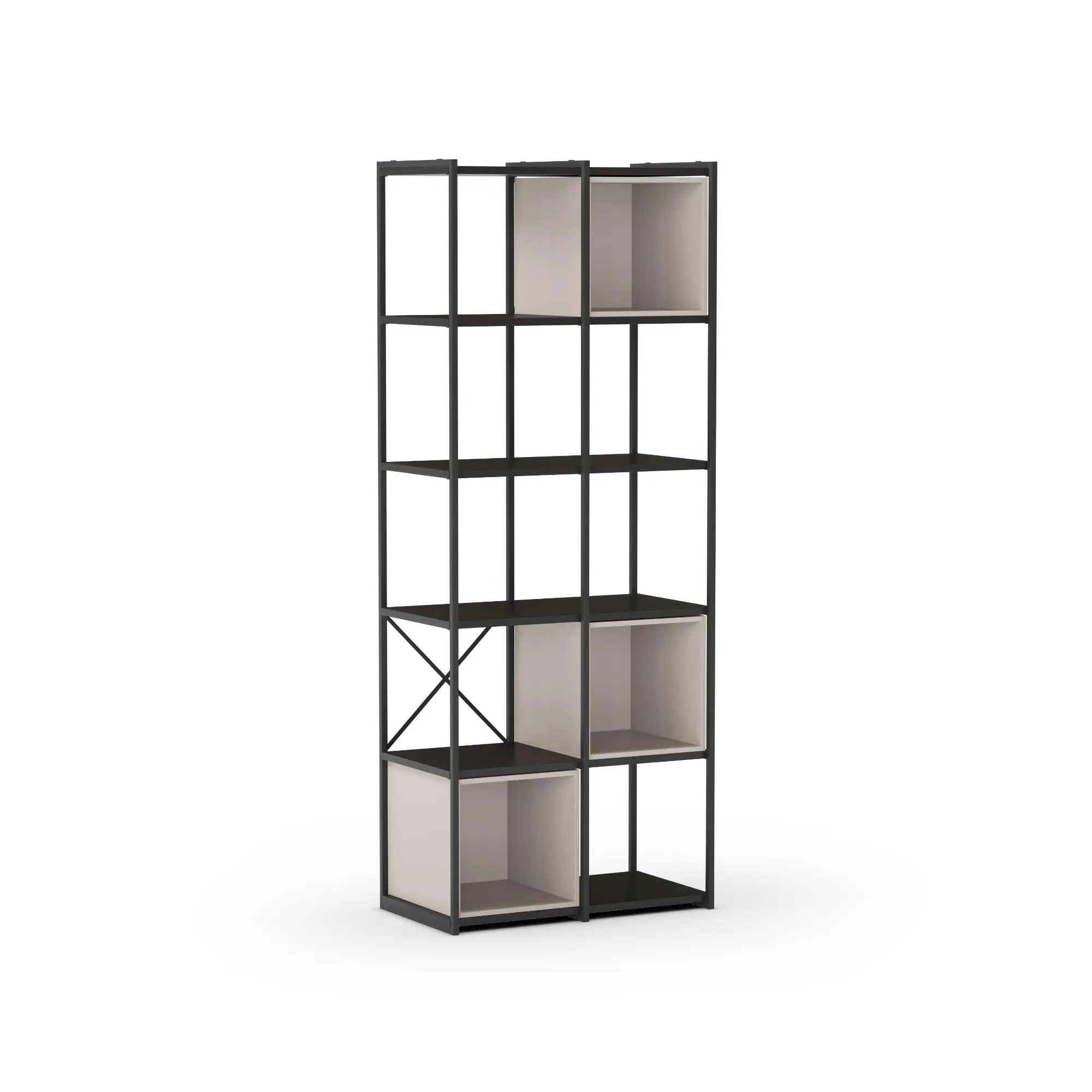 ESTANTERIA ANYA 70CM NEGRO CUBO CREMA 1
