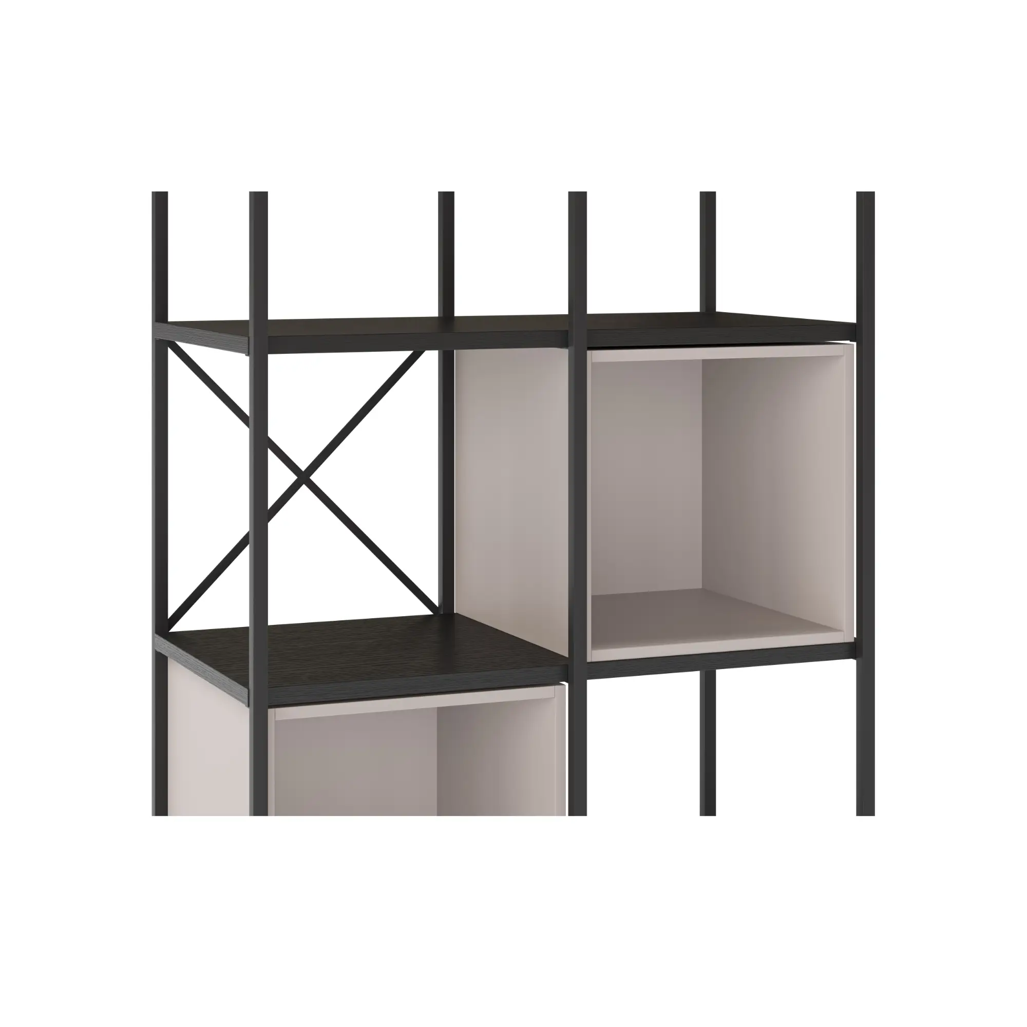 ESTANTERIA ANYA 70CM NEGRO CUBO CREMA 3