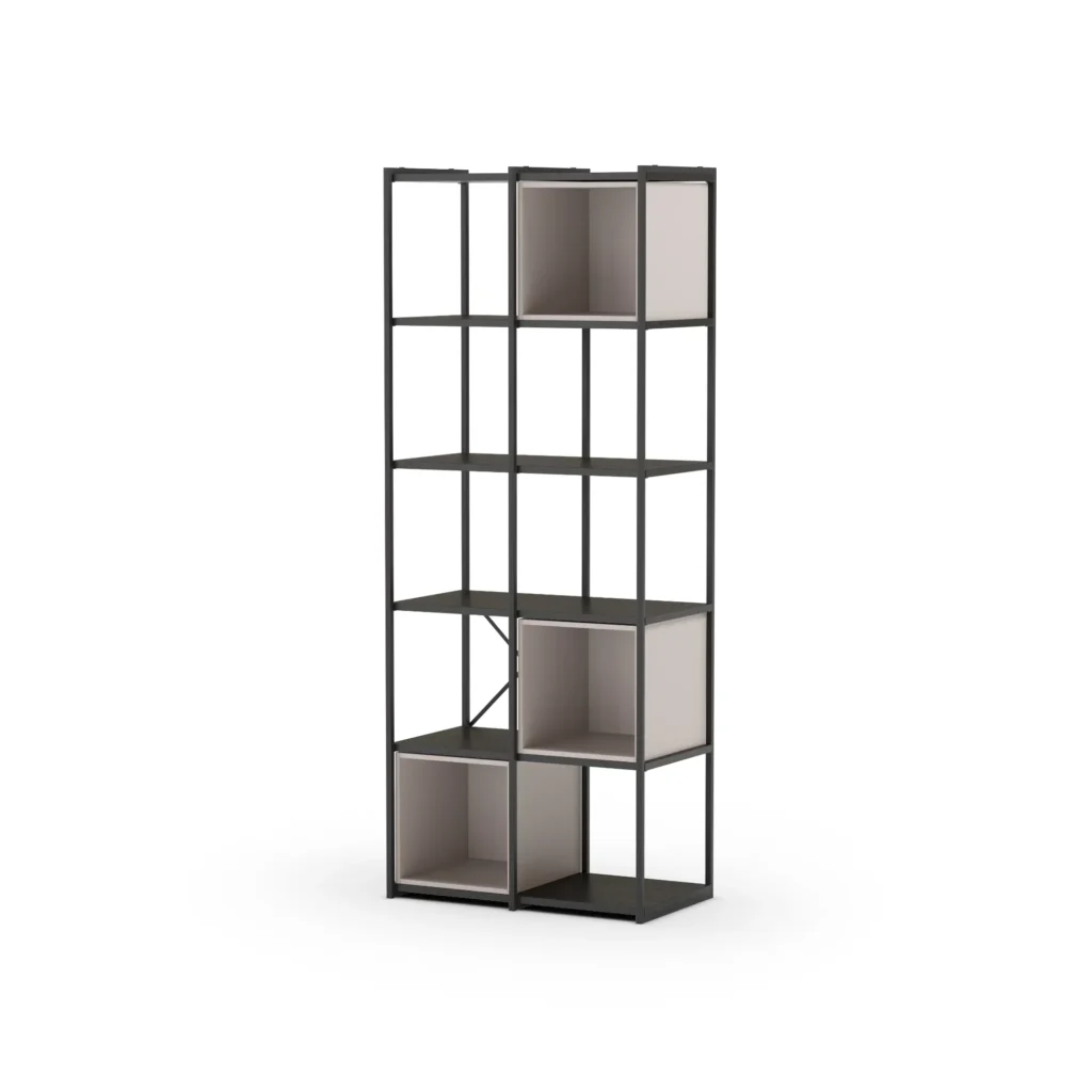 ESTANTERIA ANYA 70CM NEGRO CUBO CREMA 4