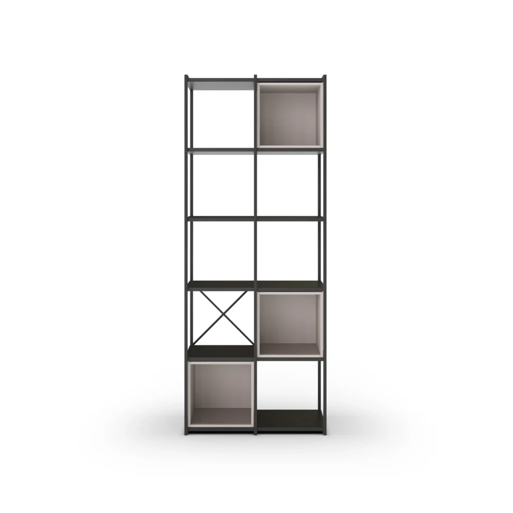 ESTANTERIA ANYA 70CM NEGRO CUBO CREMA 5