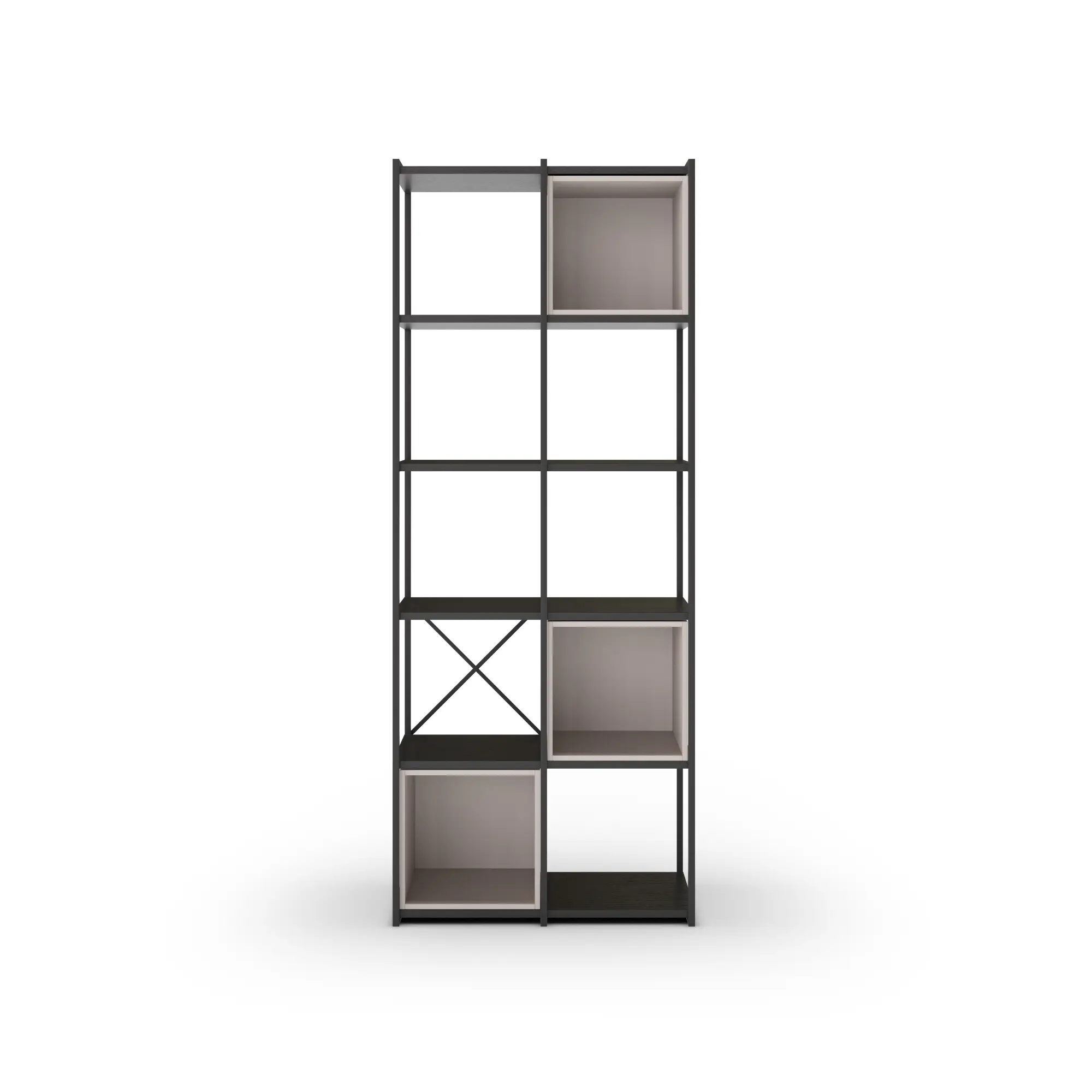 ESTANTERIA ANYA 70CM NEGRO CUBO CREMA 5