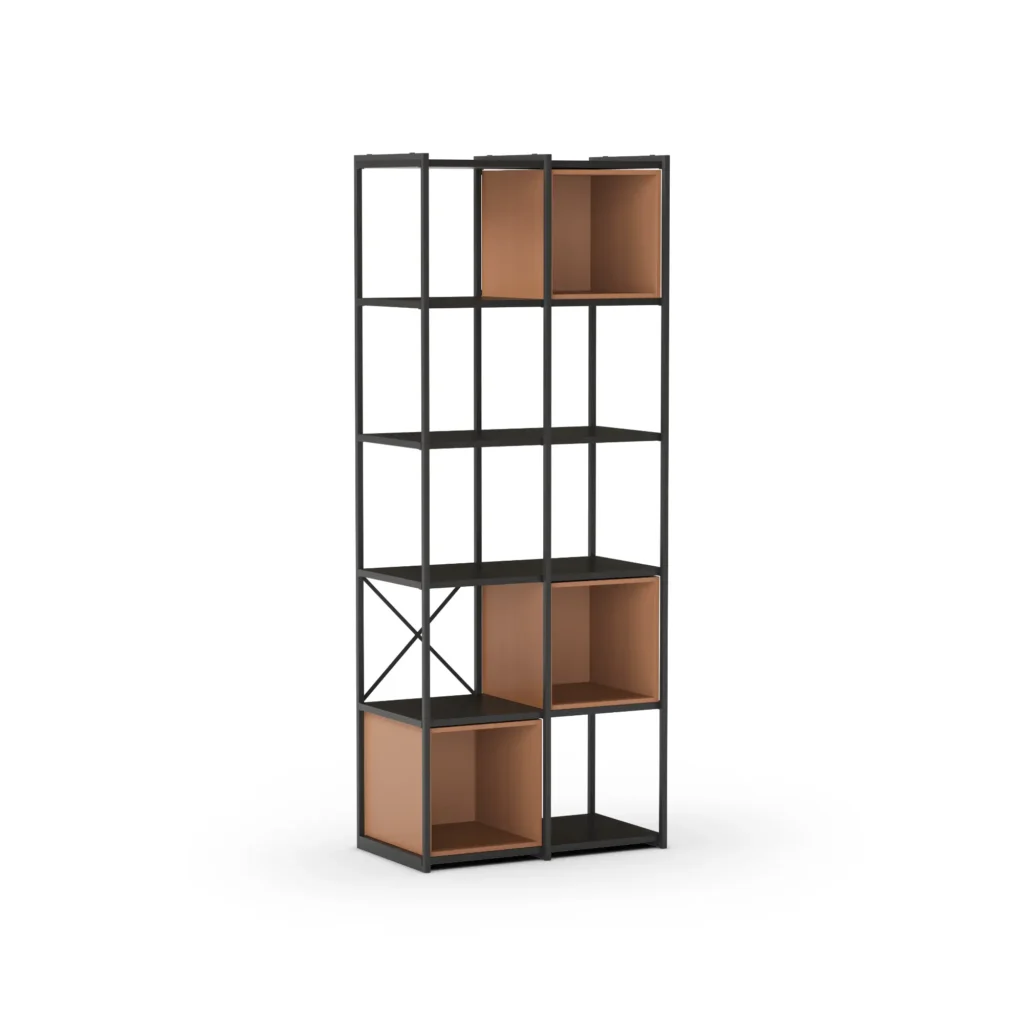 ESTANTERIA ANYA 70CM NEGRO CUBO TERRACOTA 1