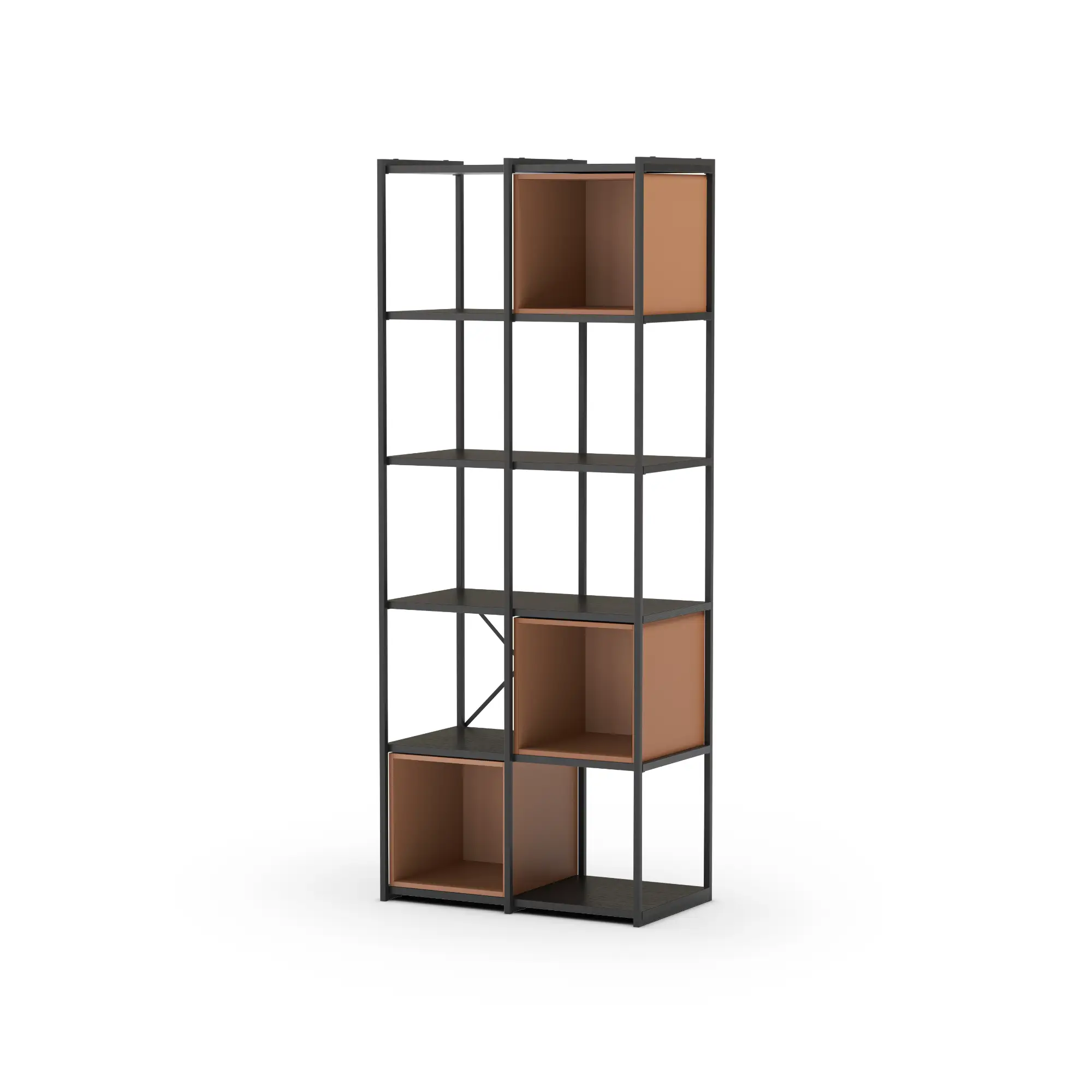 ESTANTERIA ANYA 70CM NEGRO CUBO TERRACOTA 4