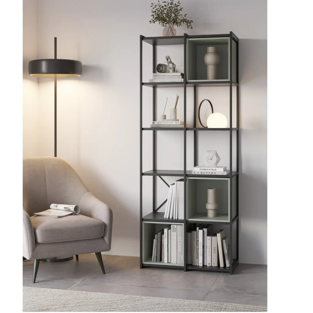 ESTANTERIA ANYA 70CM NEGRO CUBO VERDE 2