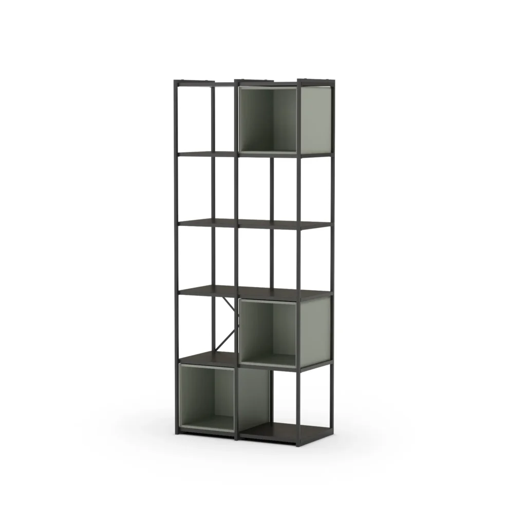 ESTANTERIA ANYA 70CM NEGRO CUBO VERDE 4
