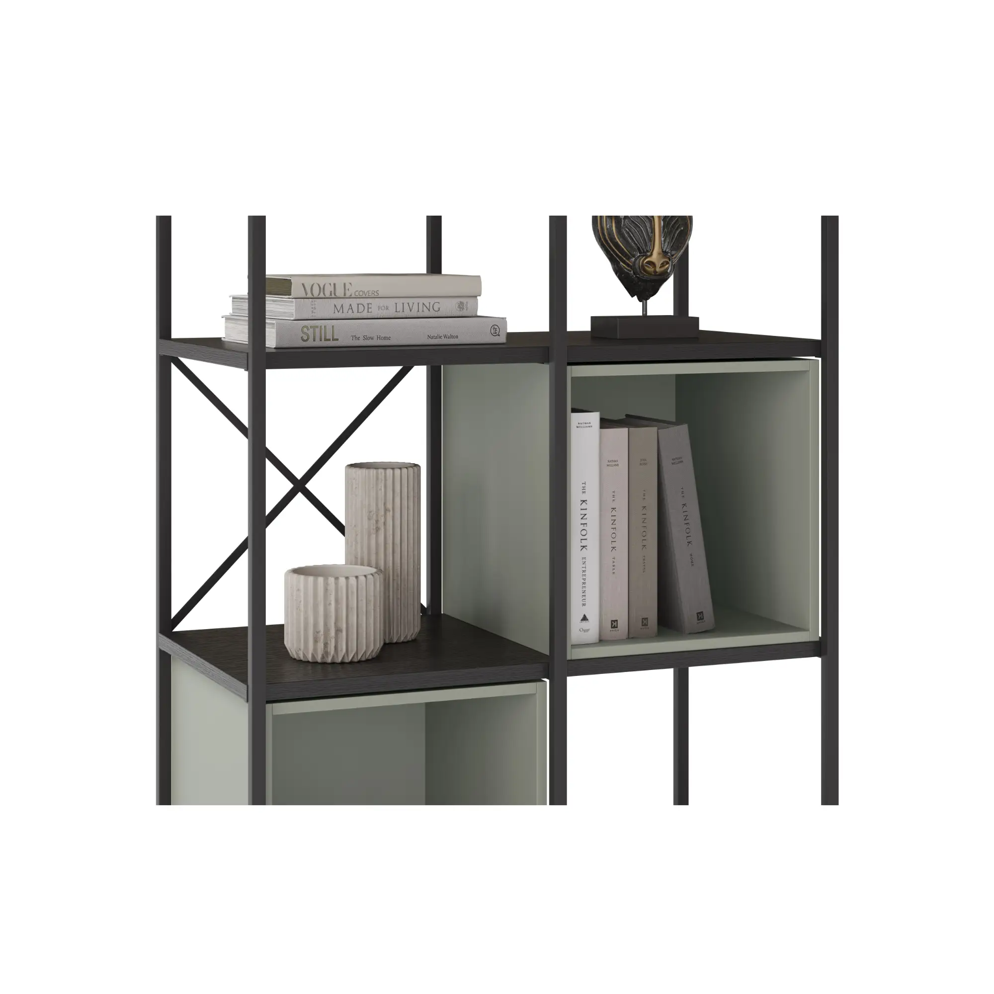 ESTANTERIA ANYA 70CM NEGRO CUBO VERDE 6