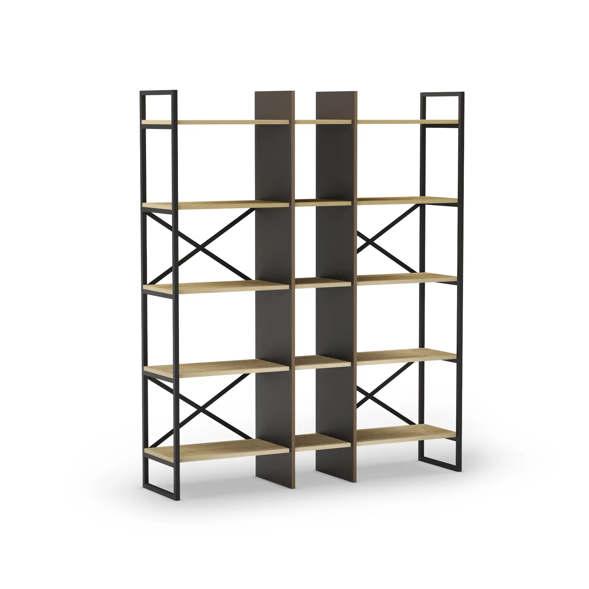 ESTANTERIA ARA 143.5CM ROBLE:NEGRO SILKY 2