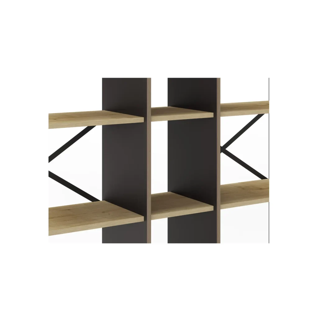 ESTANTERIA ARA 143.5CM ROBLE:NEGRO SILKY 3