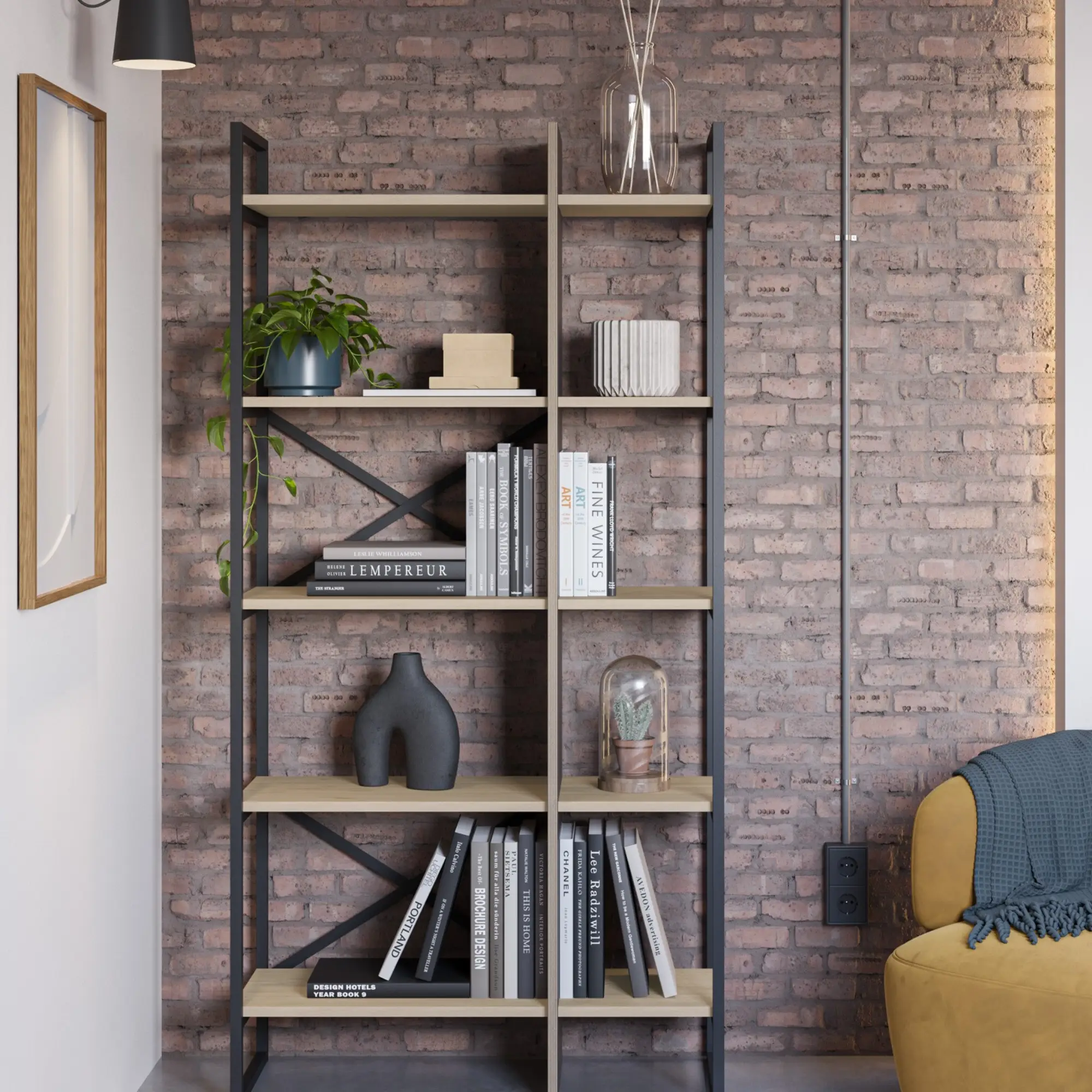 ESTANTERIA ARA 87.5CM ROBLE/NEGRO SILKY