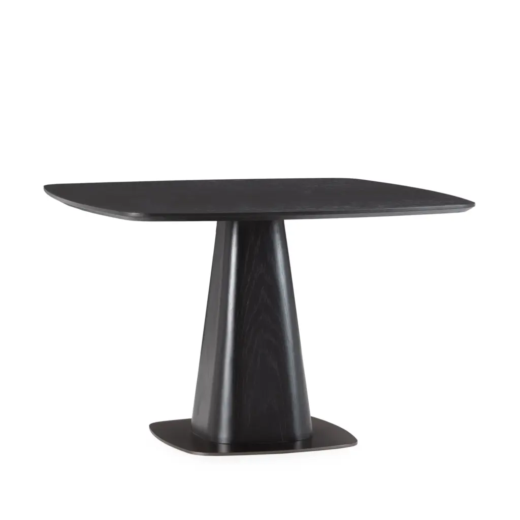MESA CUADRADA ETEL 120CM NEGRO 2_risultato Mesa Etel cuadrada de comedor en color negro con base central de diseño escultórico