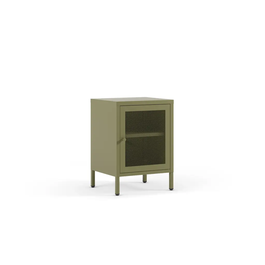 MESITA FAYNA 1P VERDE 2_risultato Mesita Fayna Verde de metal con puerta