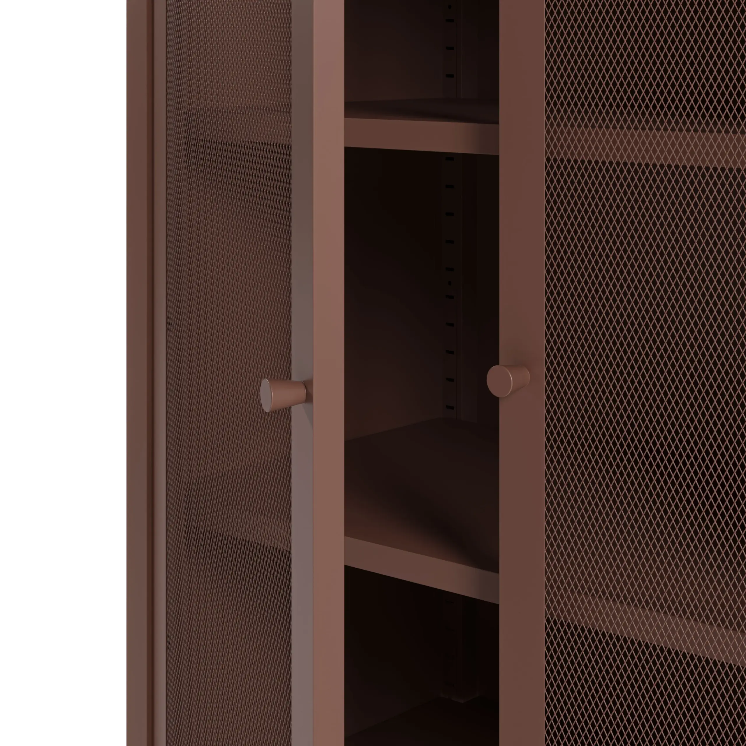 MUEBL.AUX. BAJO FAYNA 2P 70CM BURDEOS 2_risultato Mueble auxiliar Fayna Burdeos de metal con dos puertas de cristal