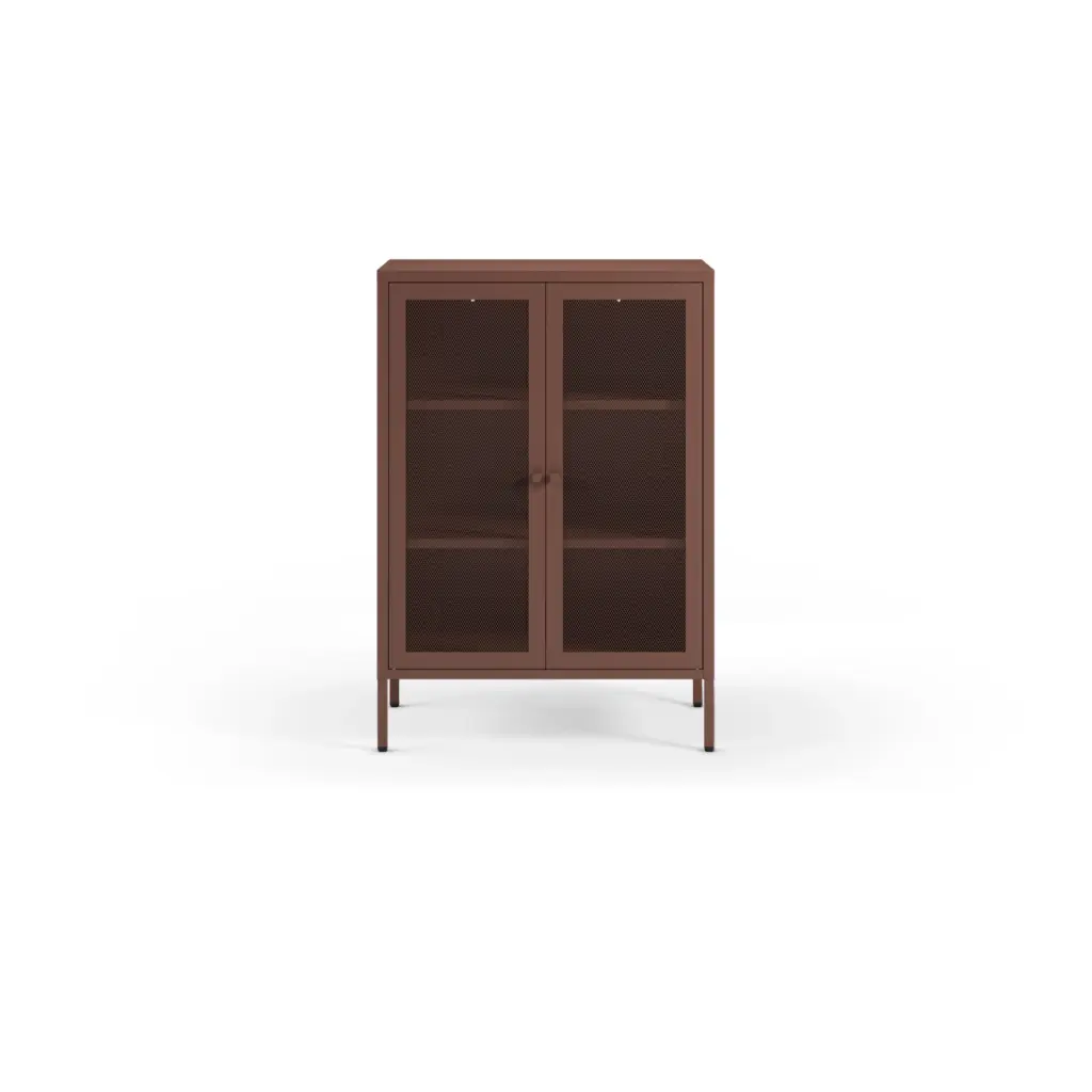 MUEBL.AUX. BAJO FAYNA 2P 70CM BURDEOS 4_risultato Mueble auxiliar Fayna Burdeos de metal con dos puertas de cristal