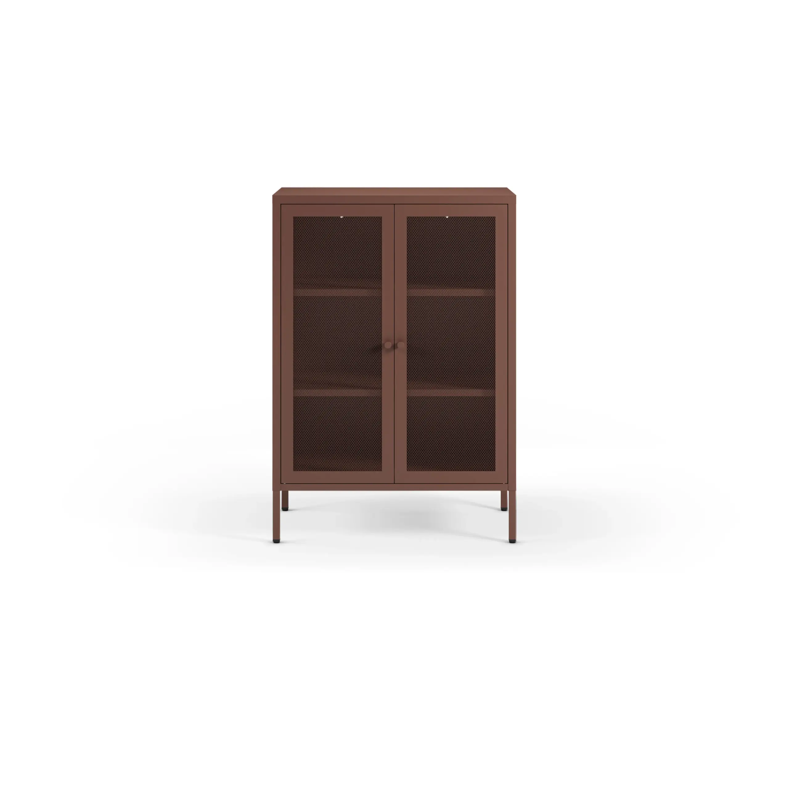 MUEBL.AUX. BAJO FAYNA 2P 70CM BURDEOS 4_risultato Mueble auxiliar Fayna Burdeos de metal con dos puertas de cristal