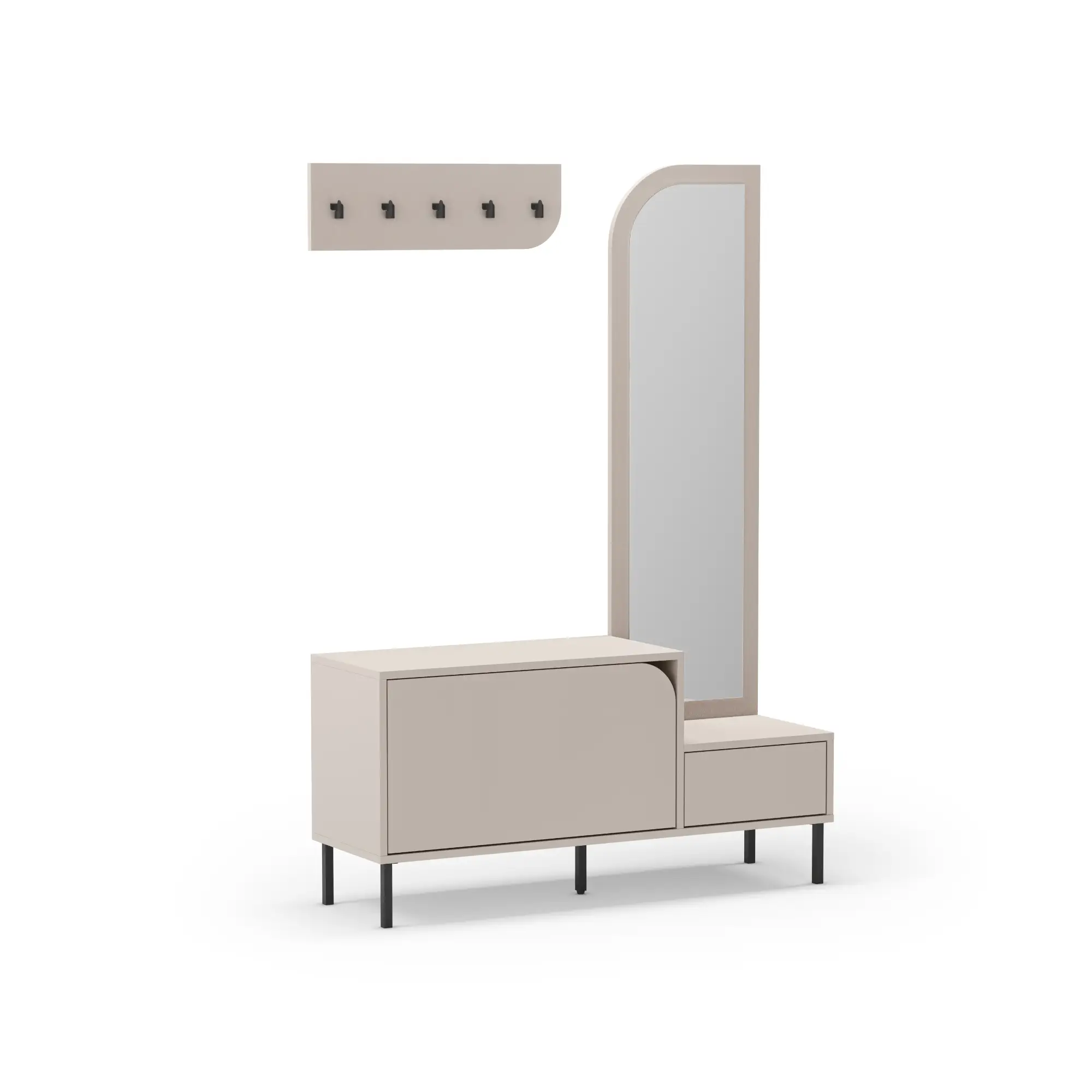 MUEBLE ZAPATERO BEA 2P+ESPEJO CREMA 2