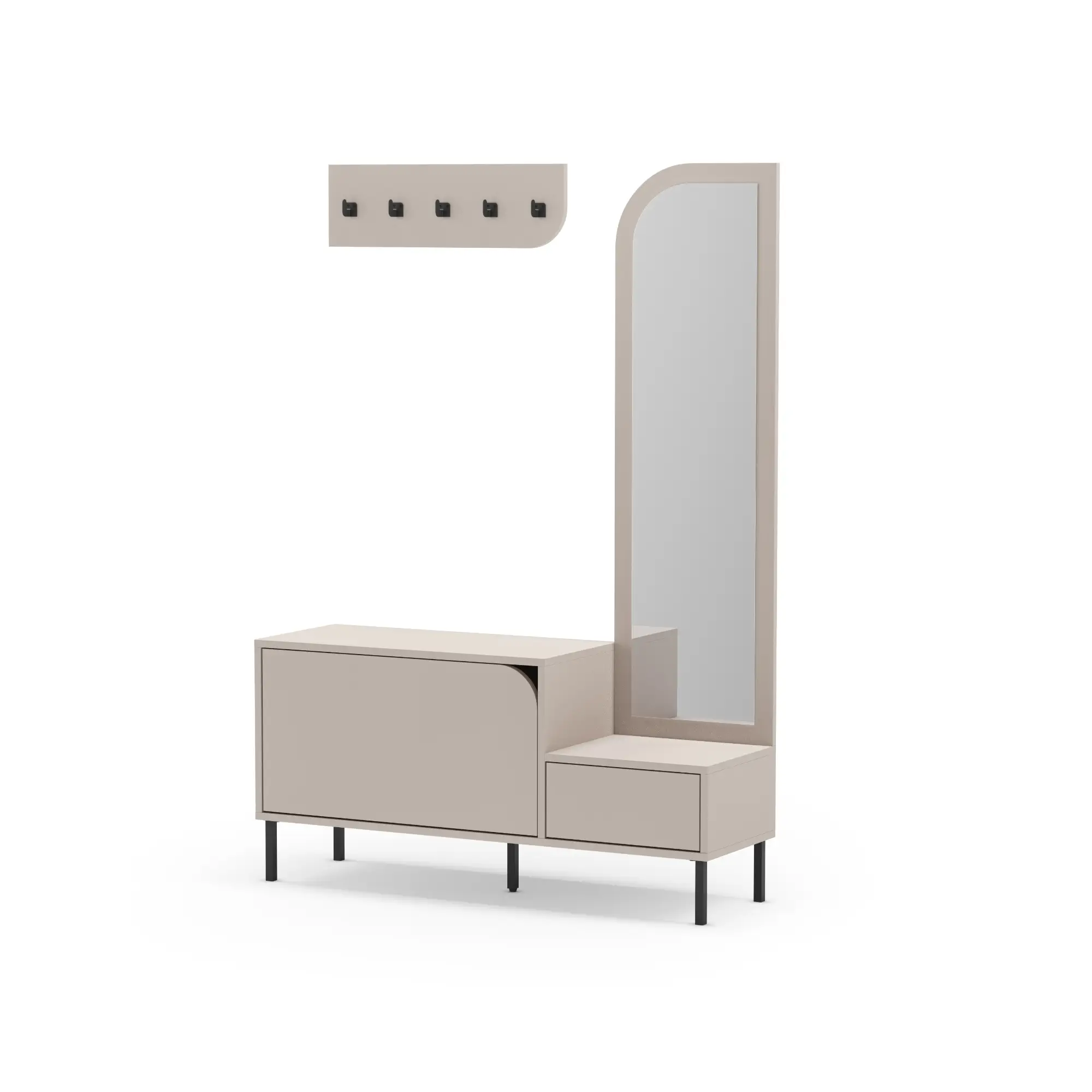 MUEBLE ZAPATERO BEA 2P+ESPEJO CREMA 5