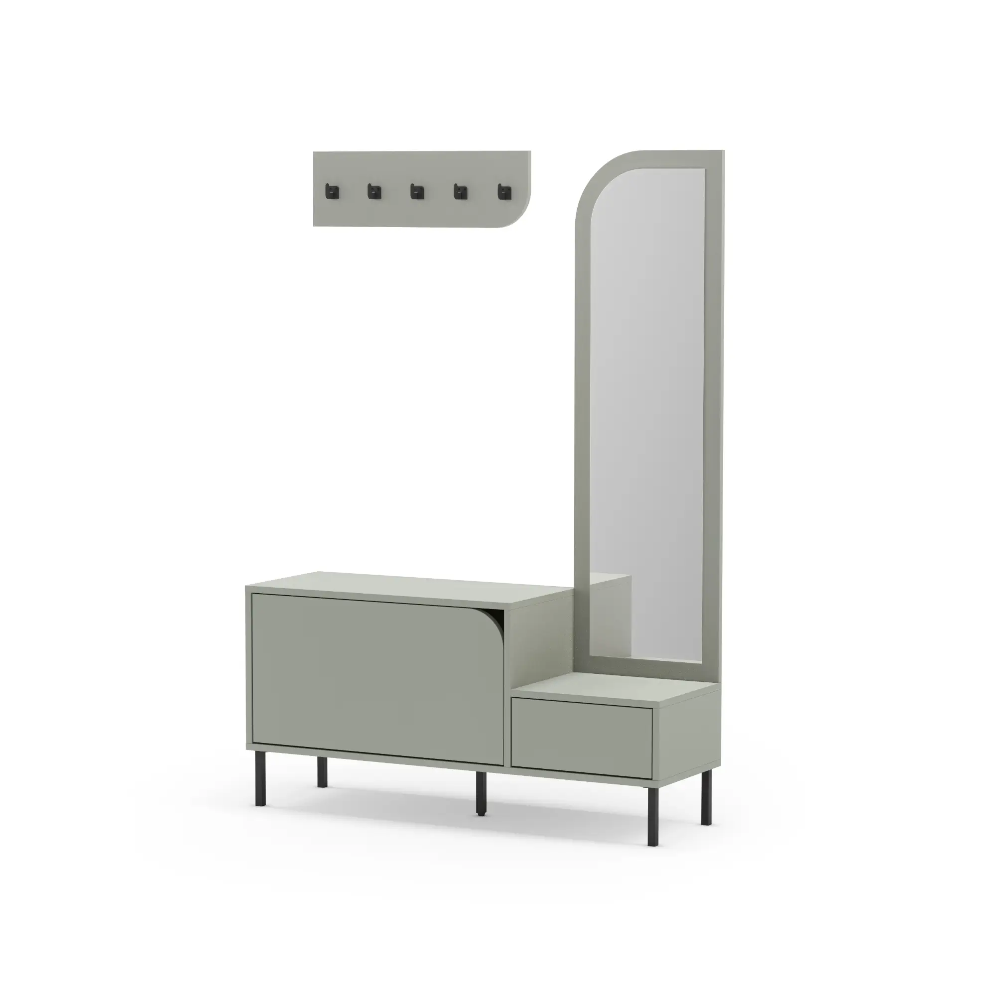 MUEBLE ZAPATERO BEA 2P+ESPEJO VERDE 5