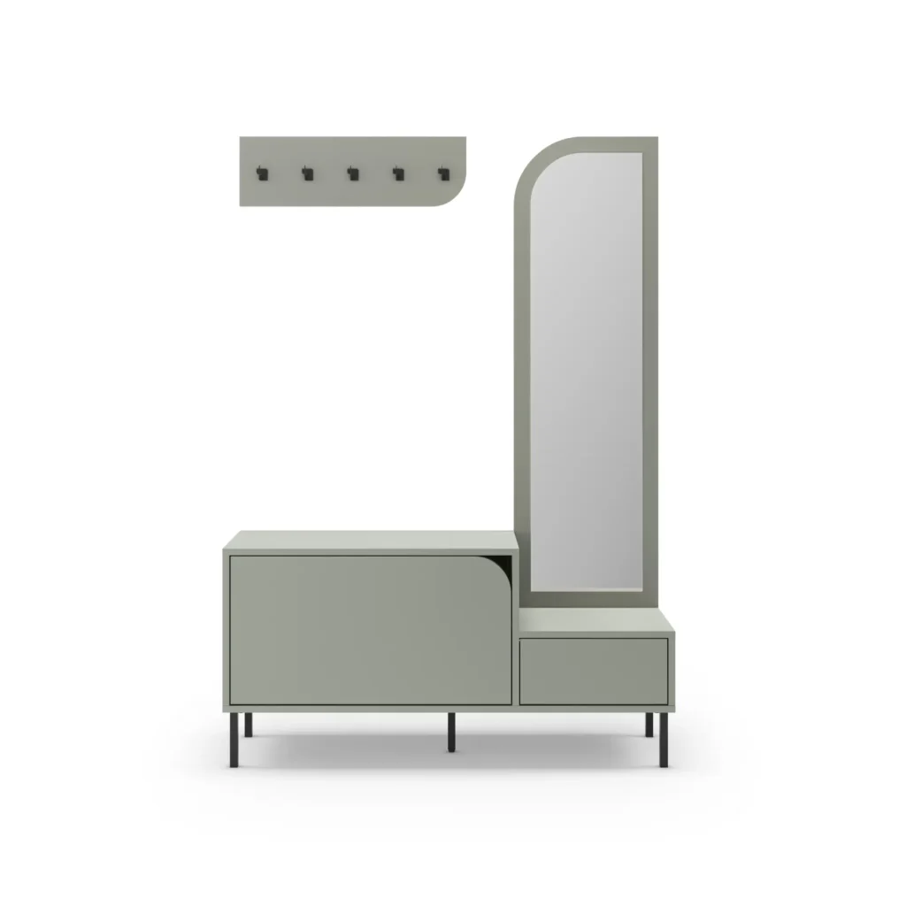 MUEBLE ZAPATERO BEA 2P+ESPEJO VERDE 6