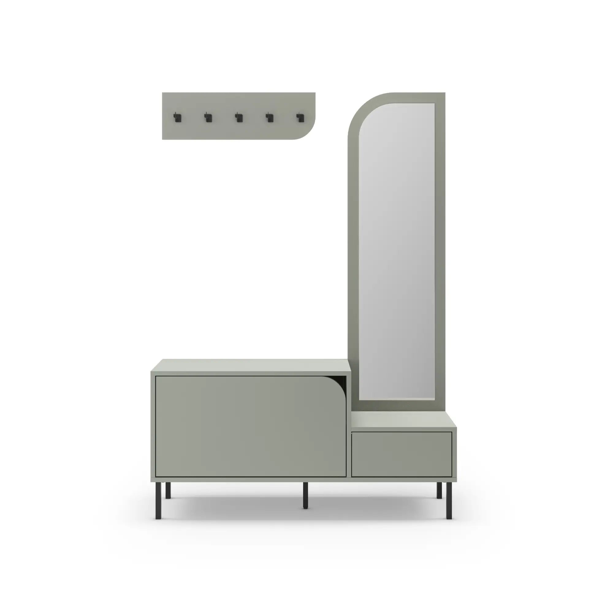 MUEBLE ZAPATERO BEA 2P+ESPEJO VERDE 6