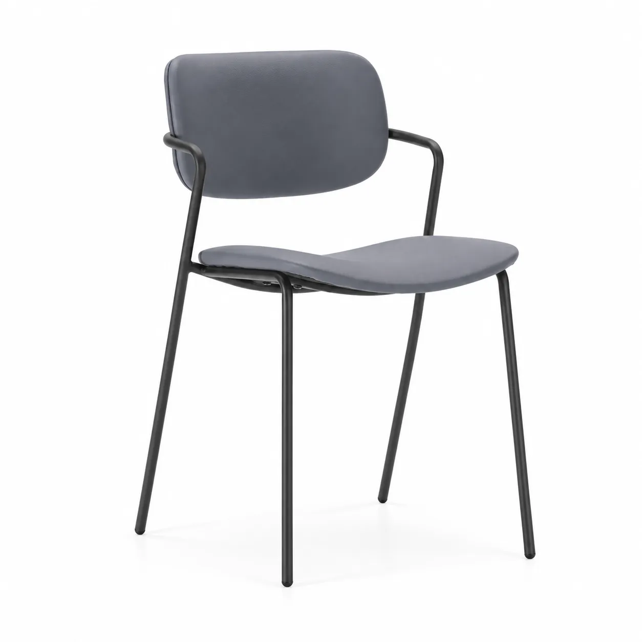 Silla Maika Gris Marengo tapizada con patas de metal para comedor