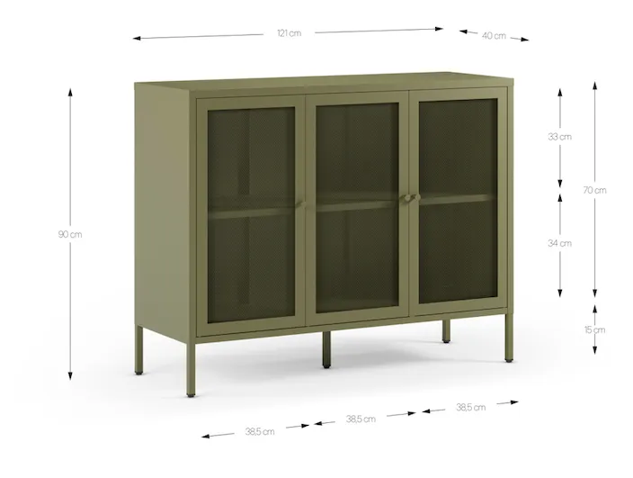 APARADOR FAYNA 3P 120CM VERDE